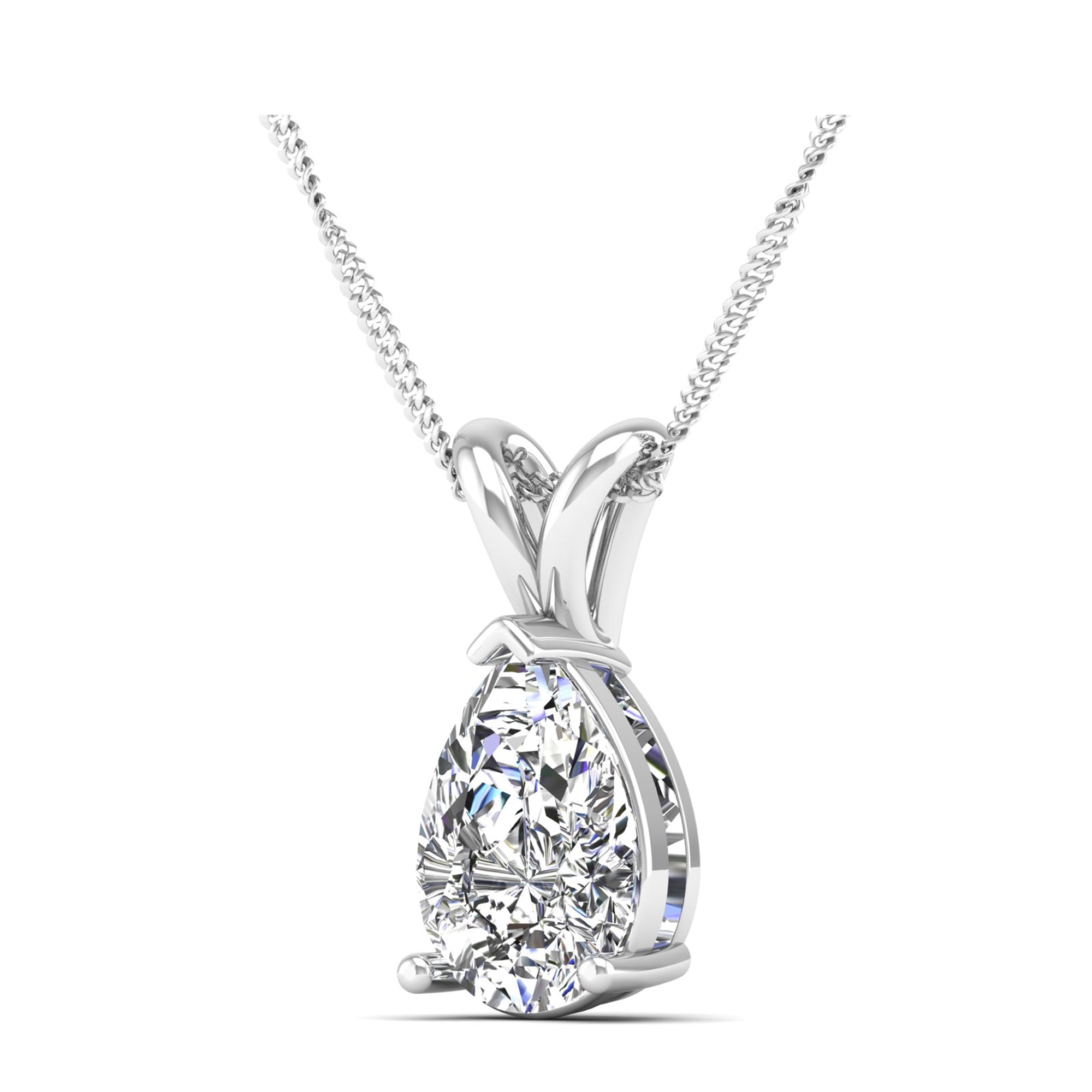 Pear Cut Diamond Pendant 2.5 Carat