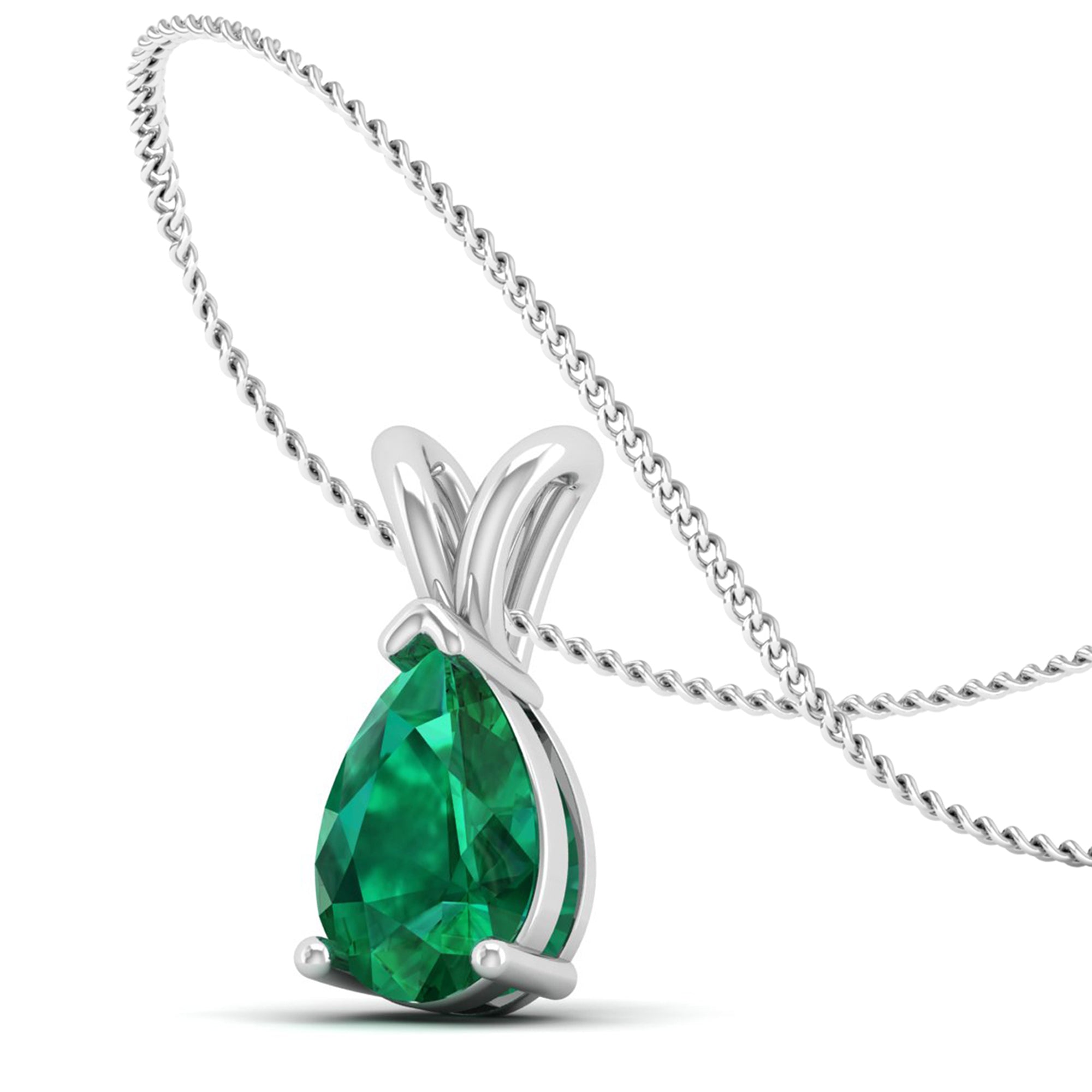 Pear Cut Emerald Pendant 2.5 Carat