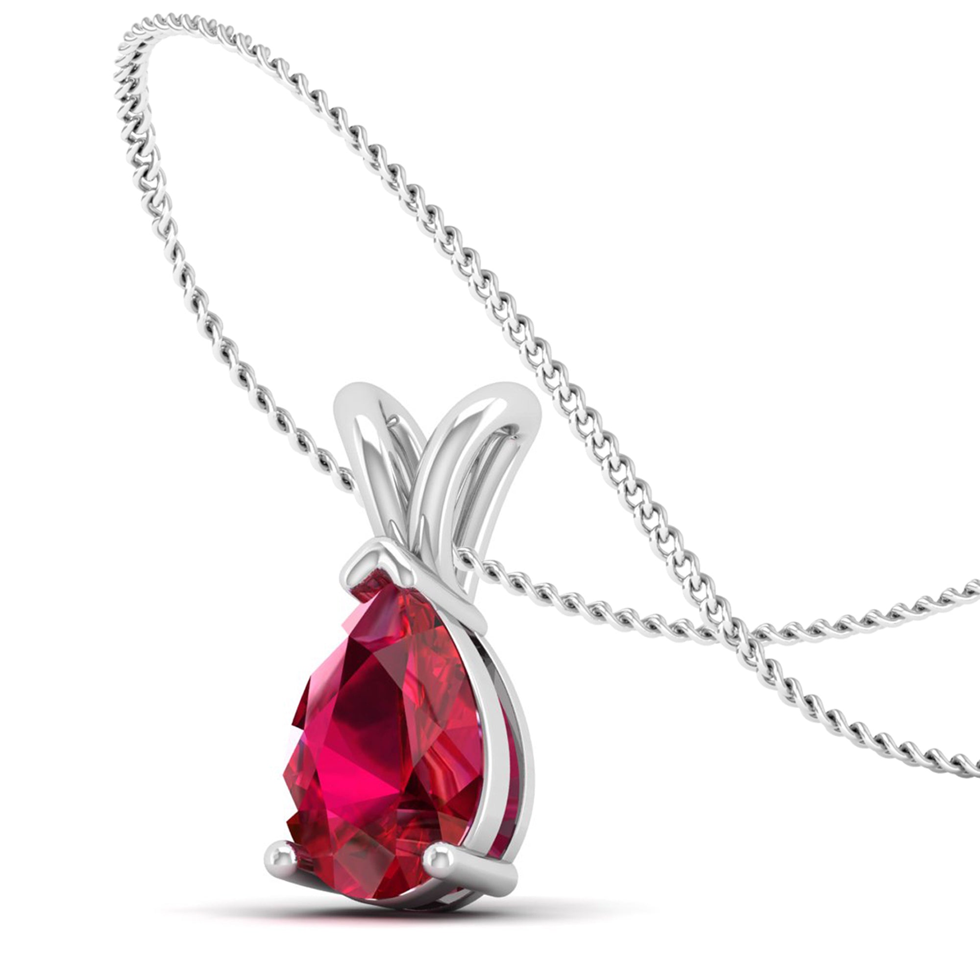 Pear Cut Ruby Pendant 2.5 Carat
