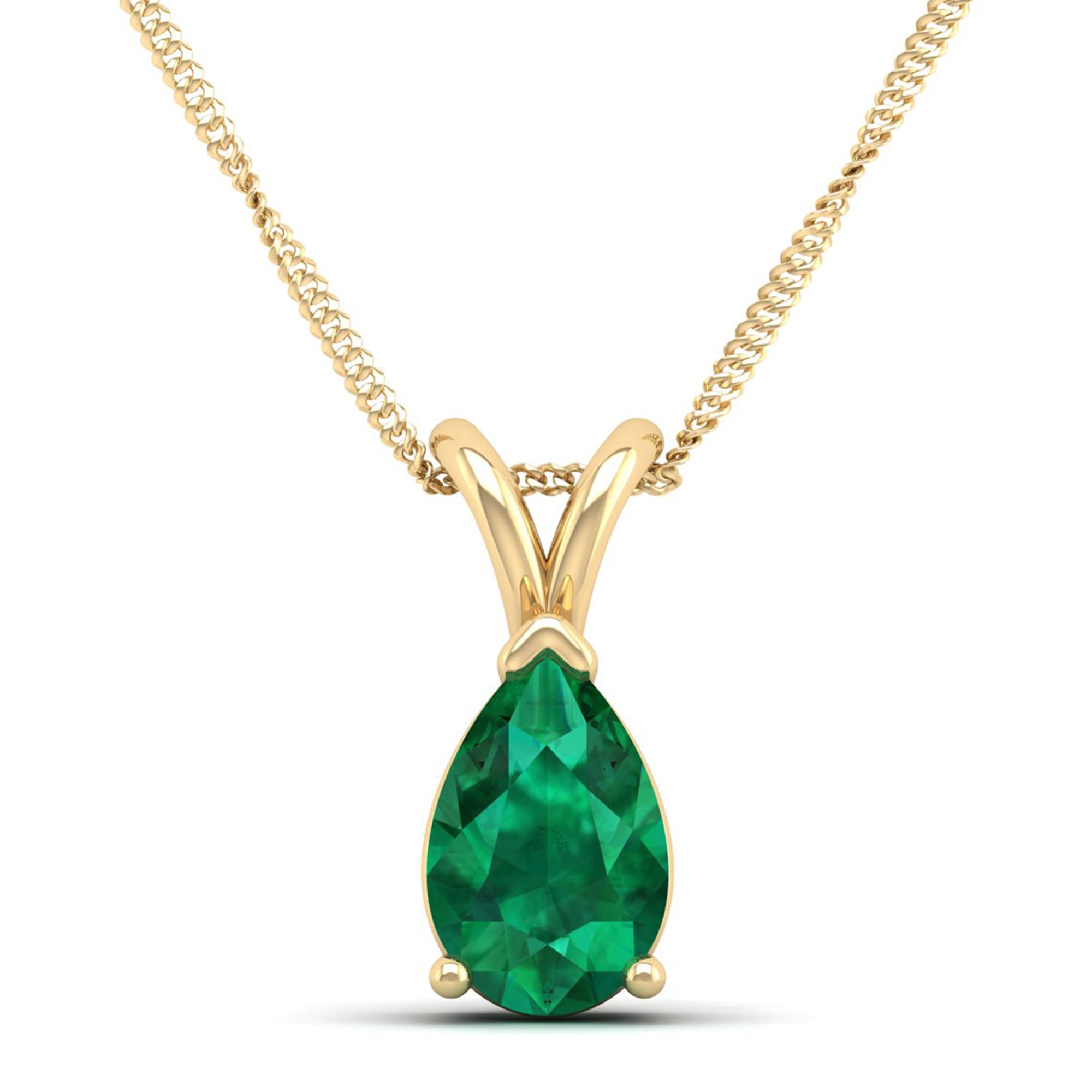 Pear Cut Emerald Pendant 2.5 Carat