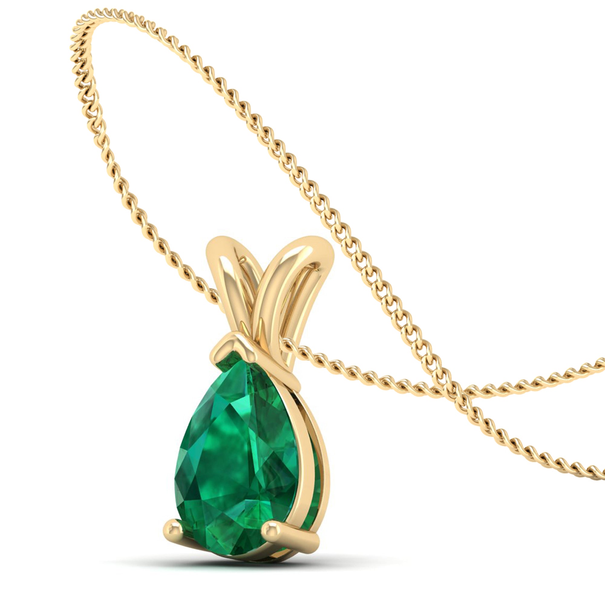 Pear Cut Emerald Pendant 2.5 Carat