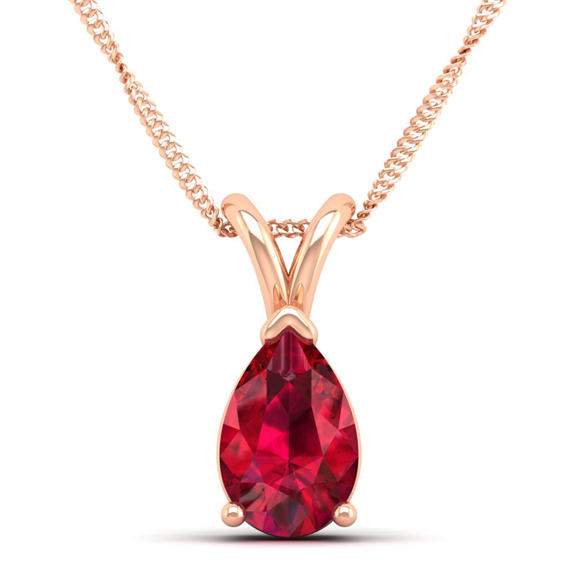 Pear Cut Ruby Pendant  3.00 Carat