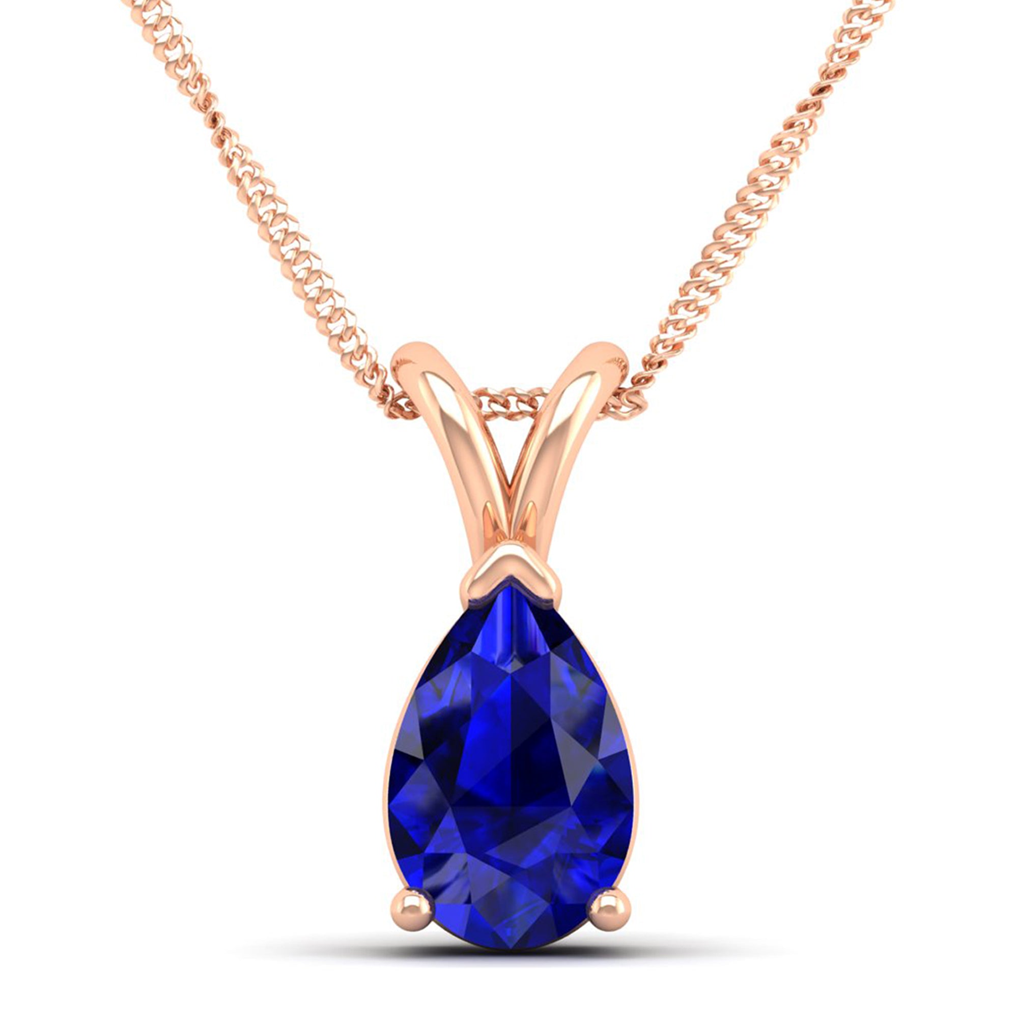 Pear Cut Sapphire Pendant  3.00 Carat