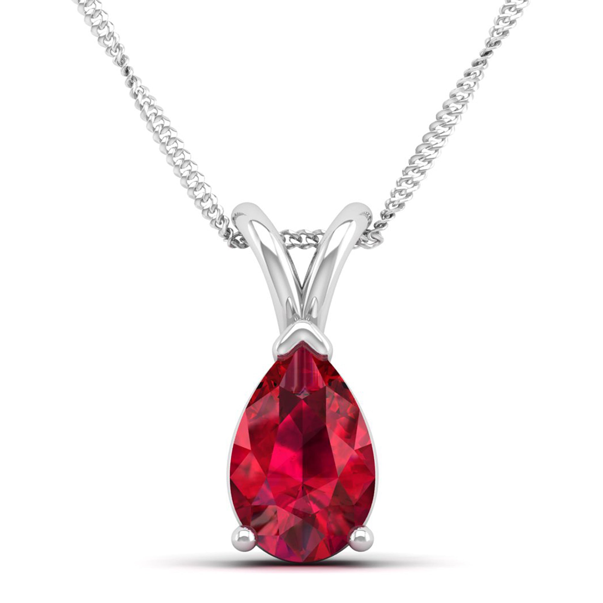 Pear Cut Ruby Pendant  3.00 Carat