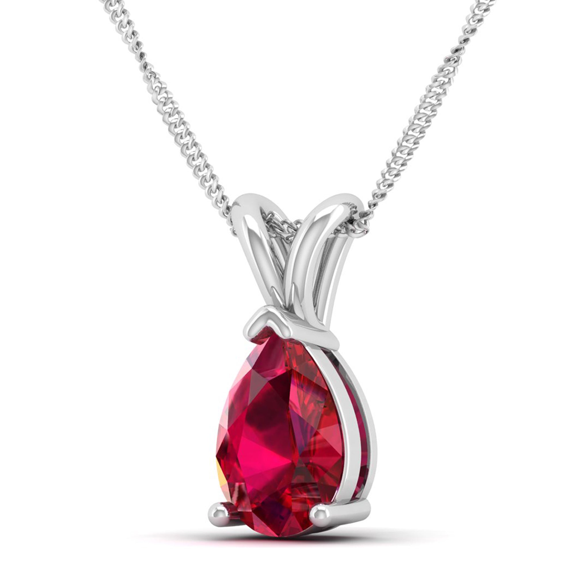 Pear Cut Ruby Pendant  3.00 Carat