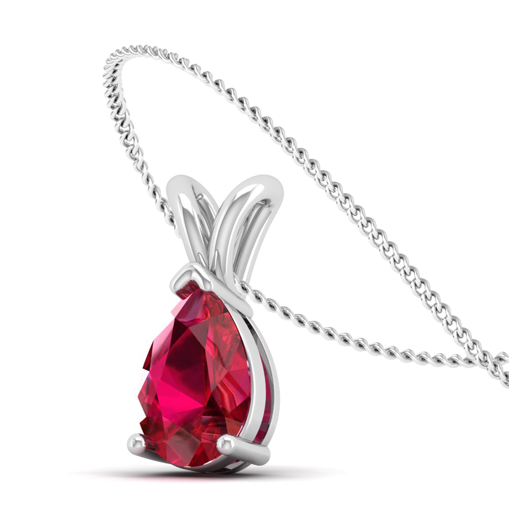 Pear Cut Ruby Pendant  3.00 Carat