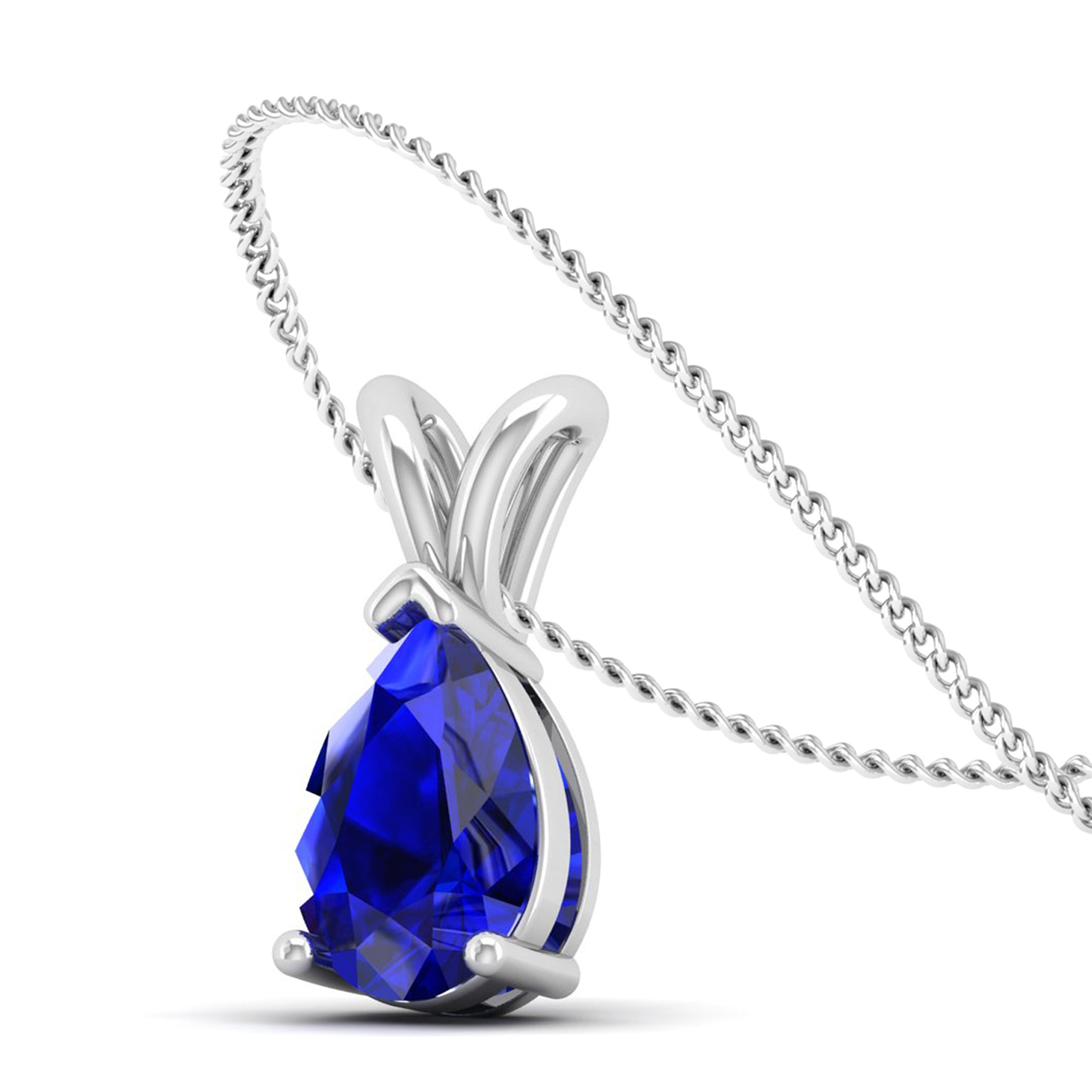 Pear Cut Sapphire Pendant  3.00 Carat
