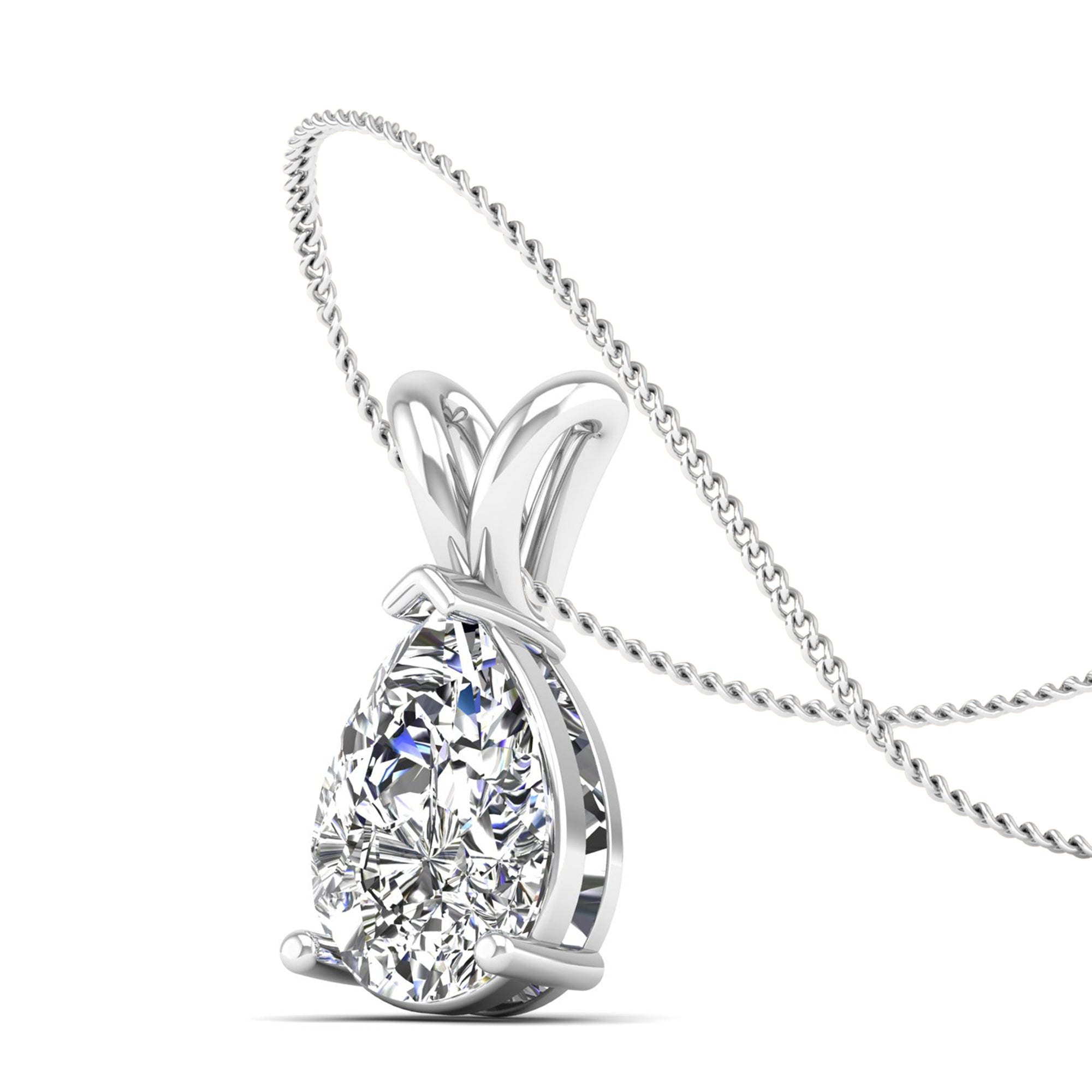 Pear Cut Diamond Pendant  3.00 Carat