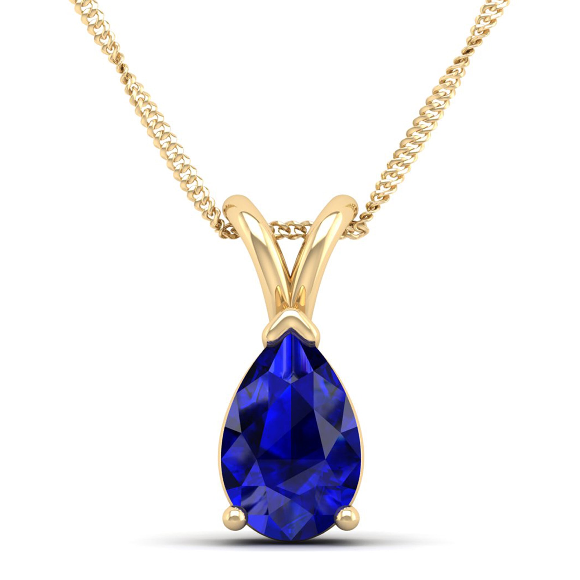 Pear Cut Sapphire Pendant  3.00 Carat