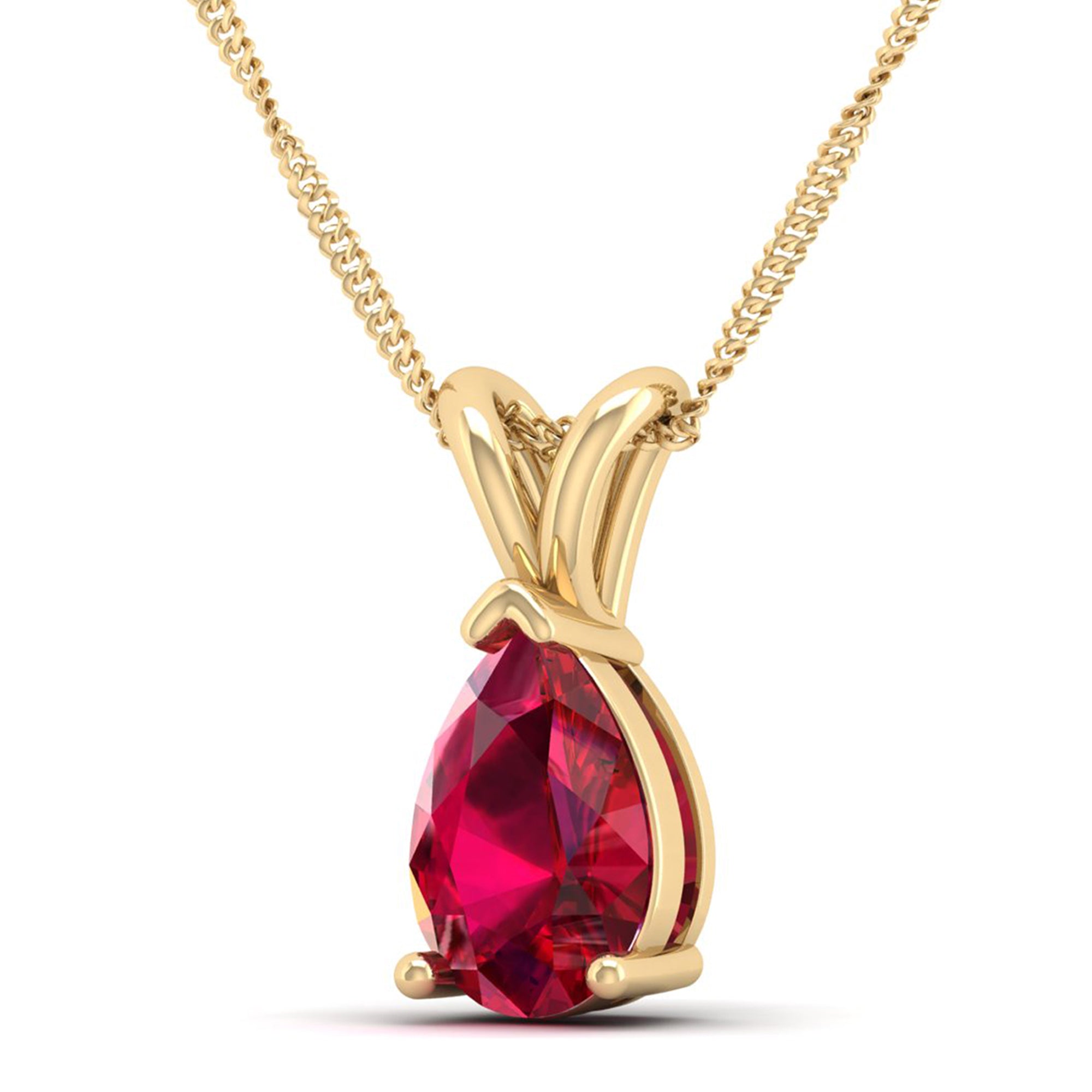 Pear Cut Ruby Pendant  3.00 Carat