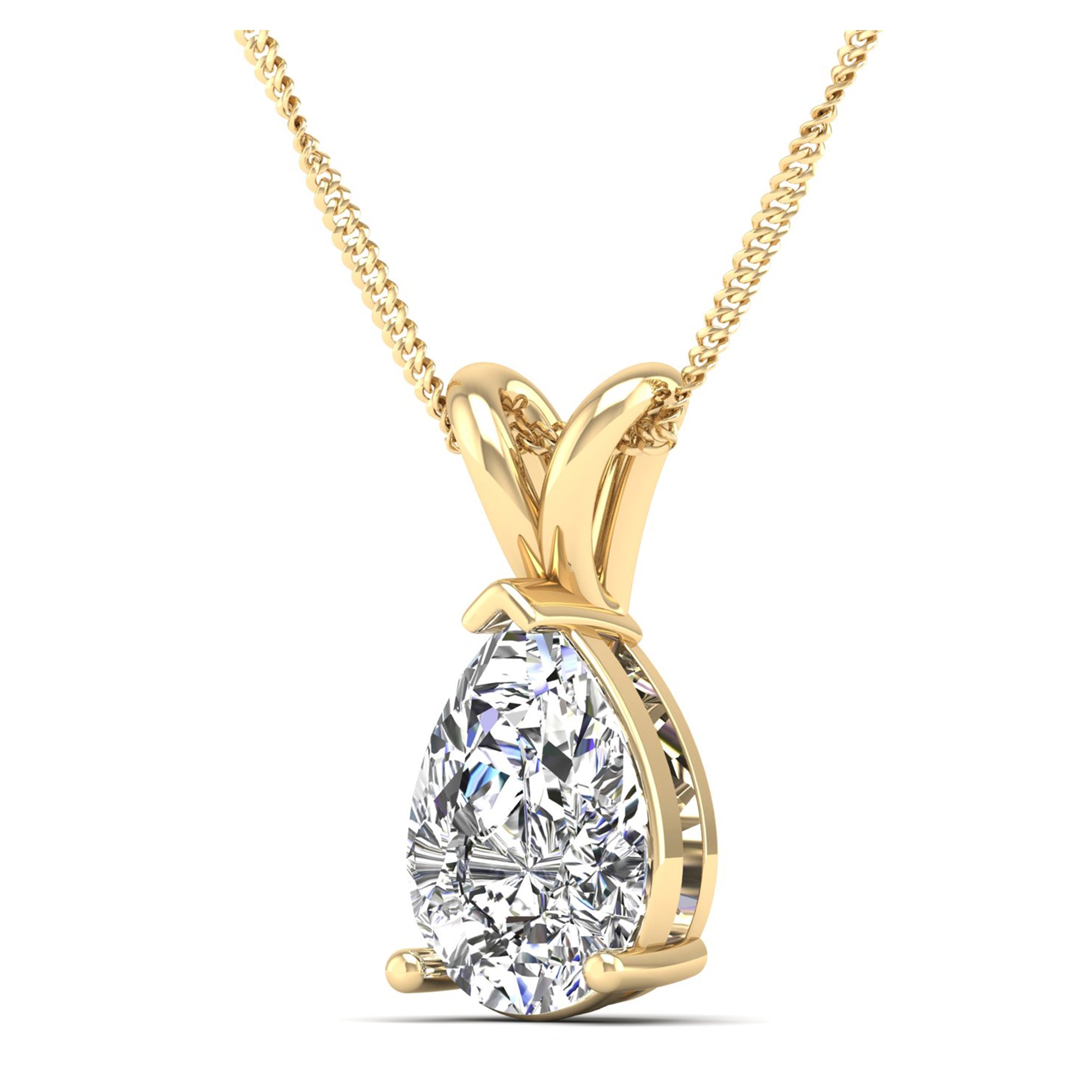 Pear Cut Diamond Pendant  3.00 Carat