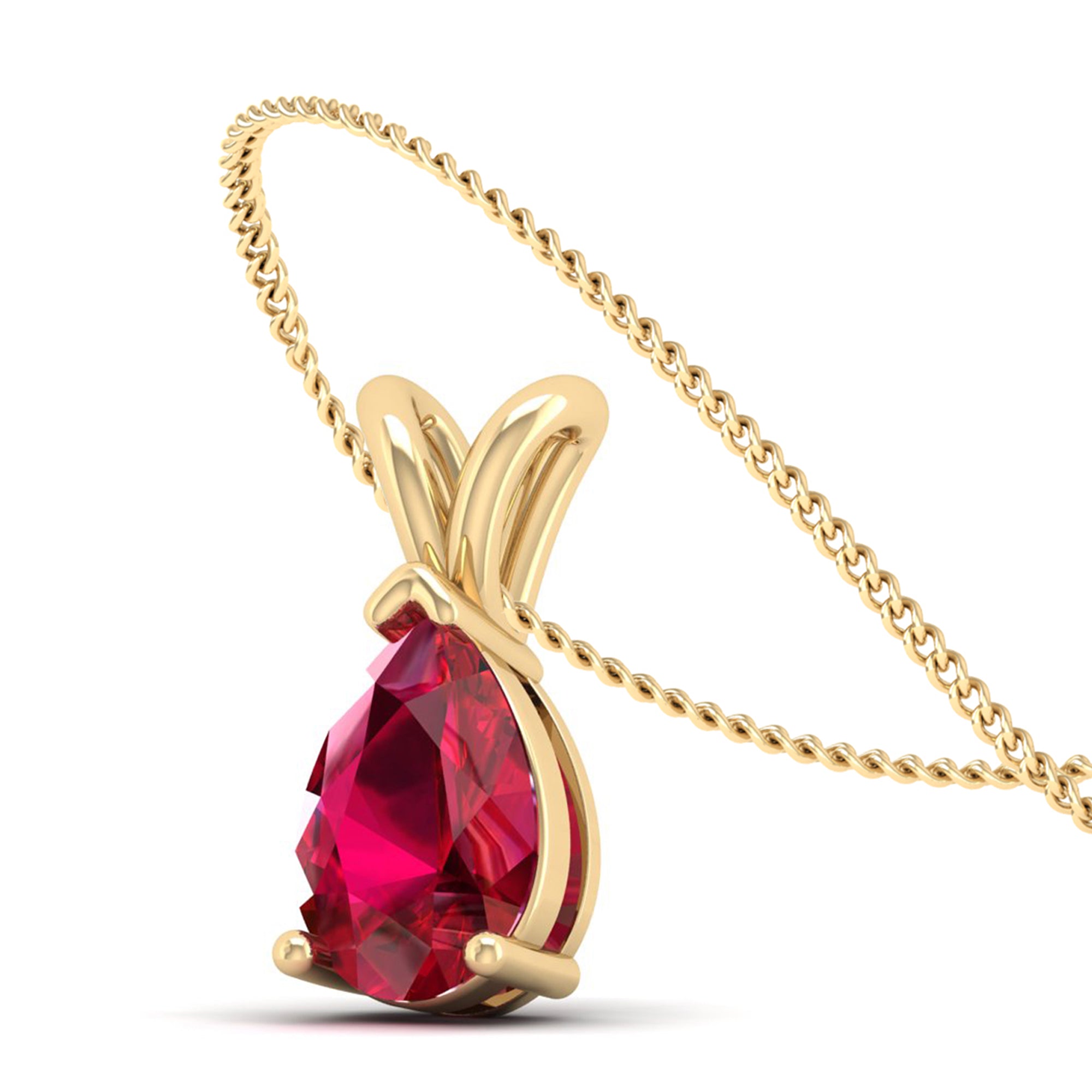 Pear Cut Ruby Pendant  3.00 Carat