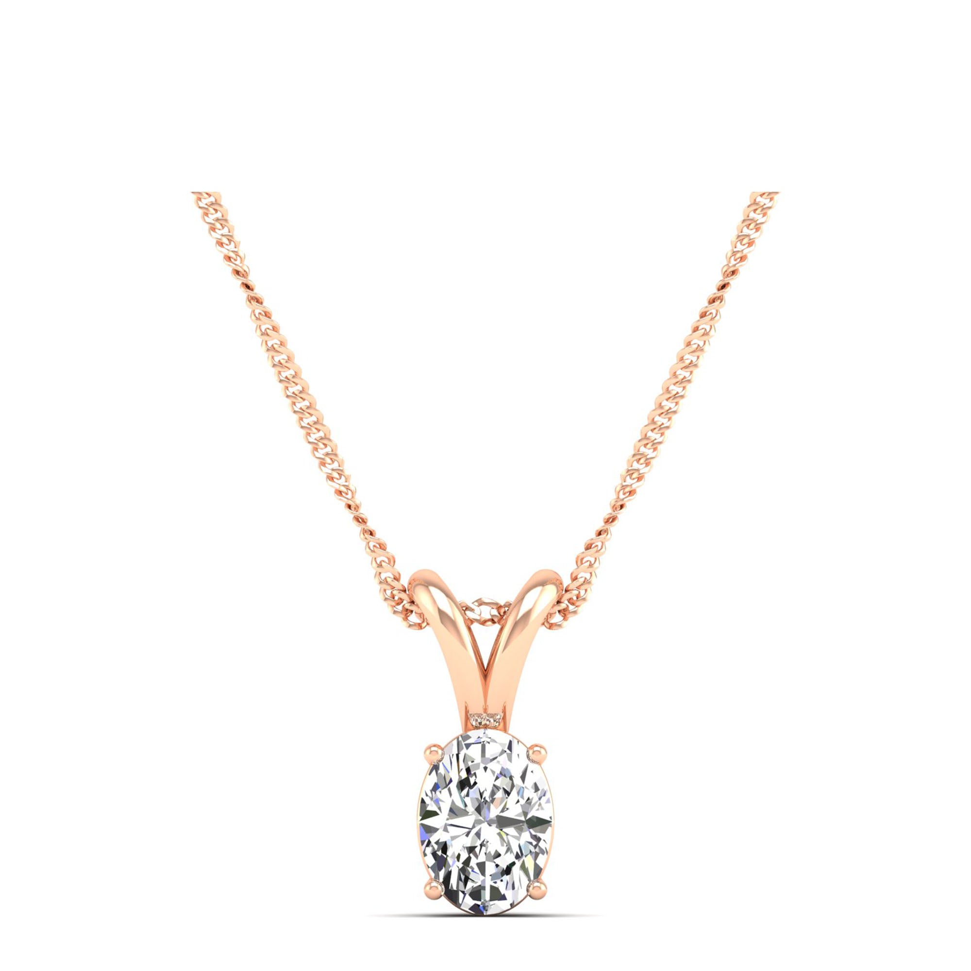 Oval Cut Diamond Pendant 0.50 Carat