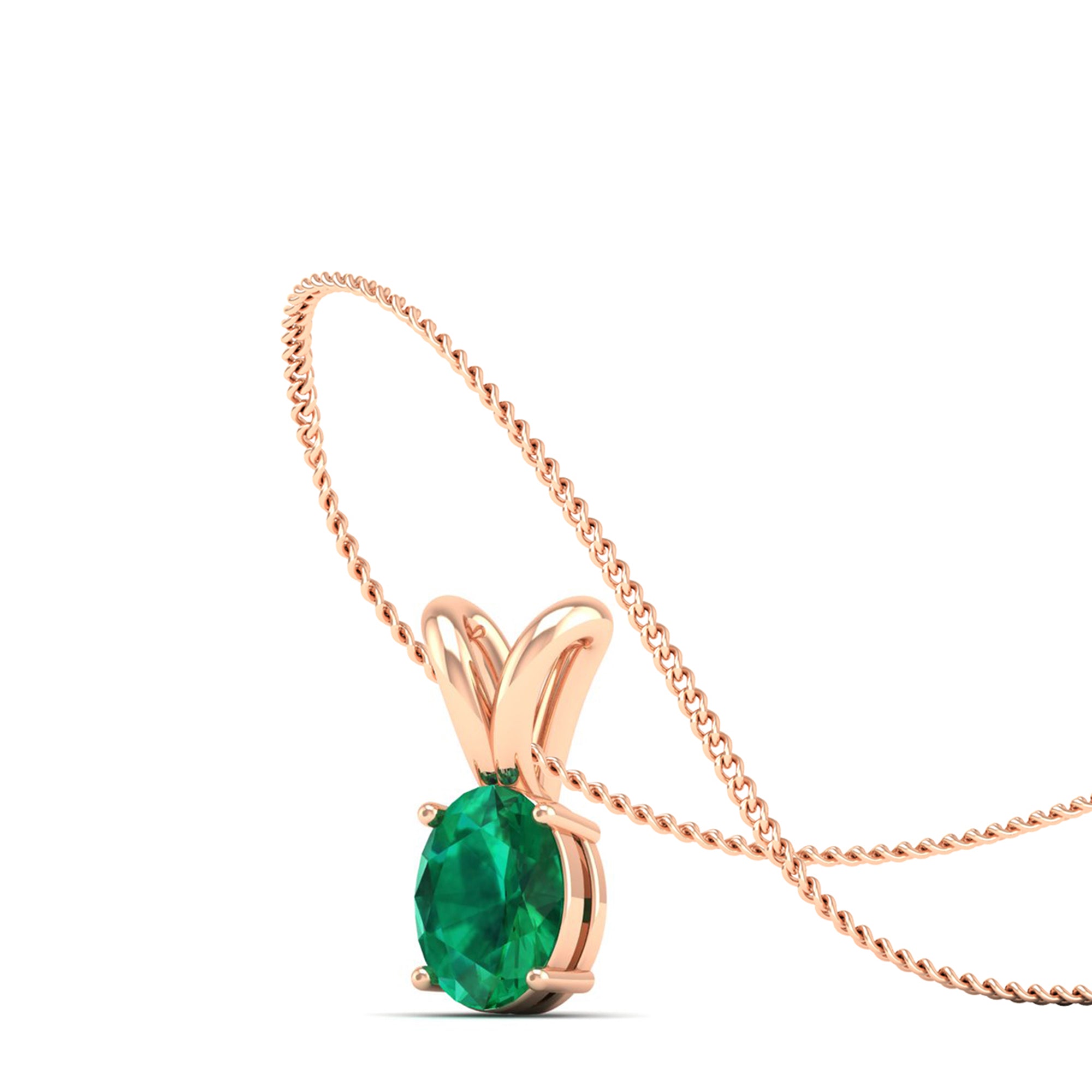 Oval Cut Emerald Pendant 0.50 Carat