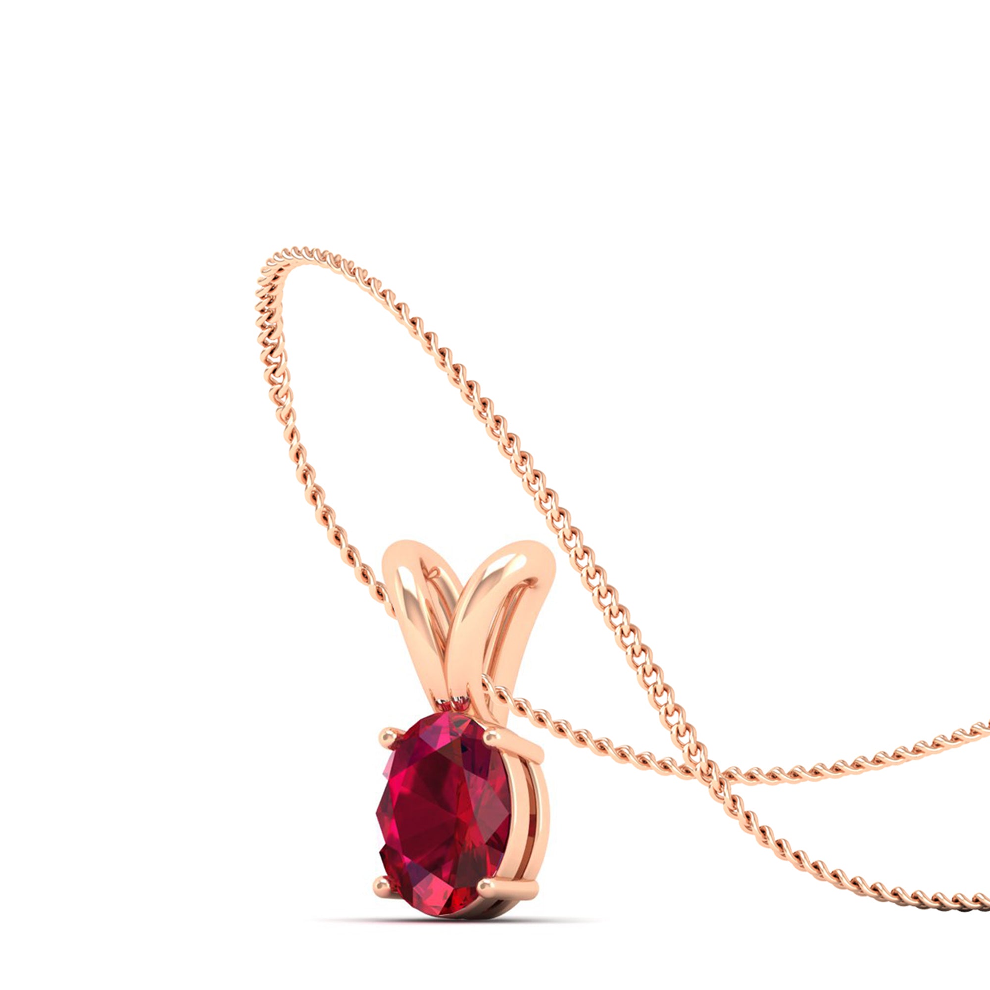 Oval Cut Ruby Pendant 0.50 Carat