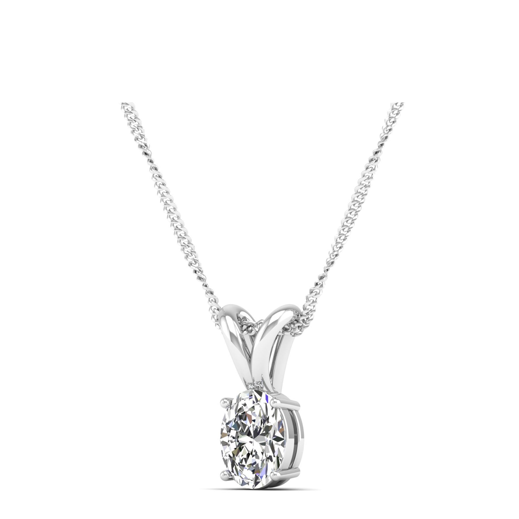 Oval Cut Diamond Pendant 0.50 Carat
