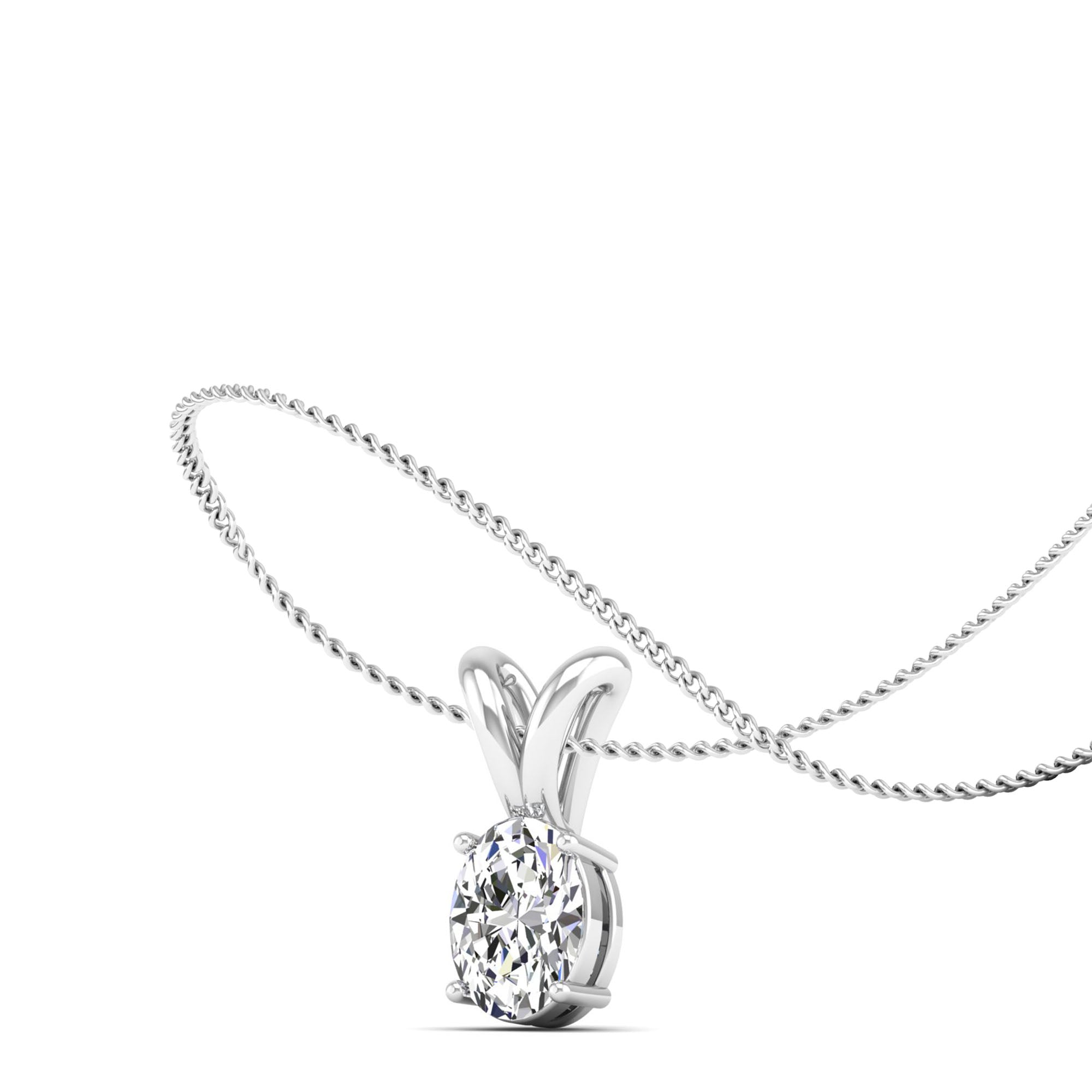Oval Cut Diamond Pendant 0.50 Carat