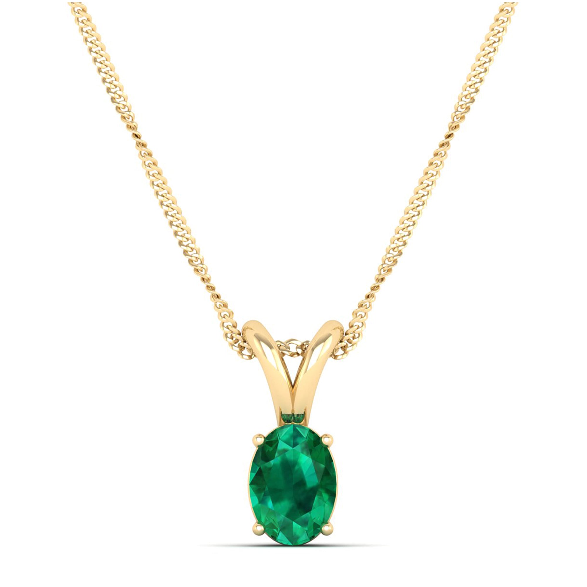 Oval Cut Emerald Pendant 0.50 Carat