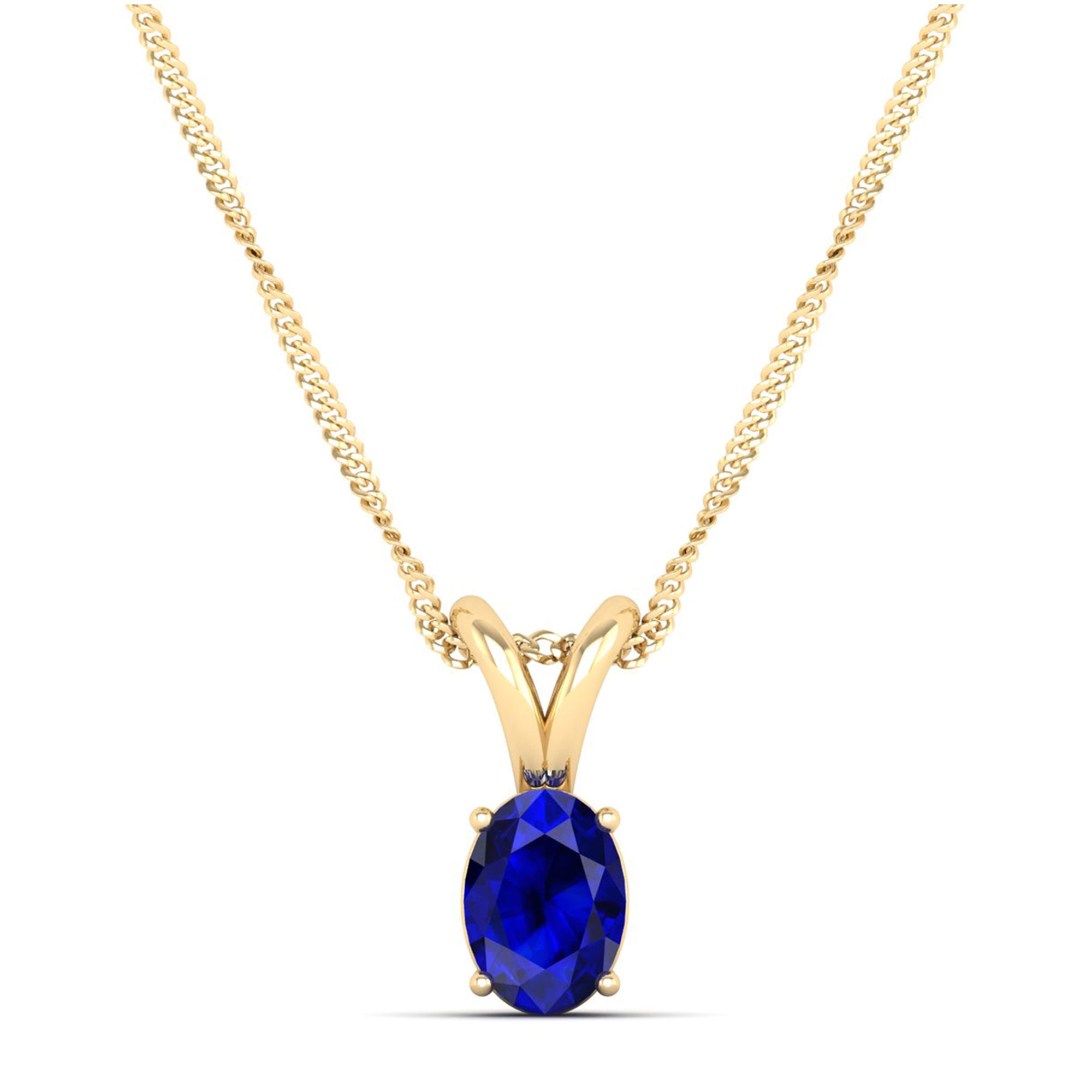 Oval Cut Sapphire Pendant 0.50 Carat