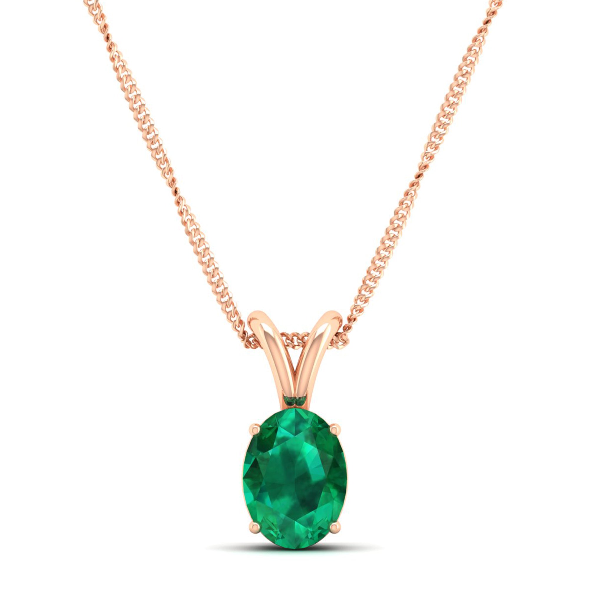 Oval Cut Emerald  Pendant 1.0 Carat
