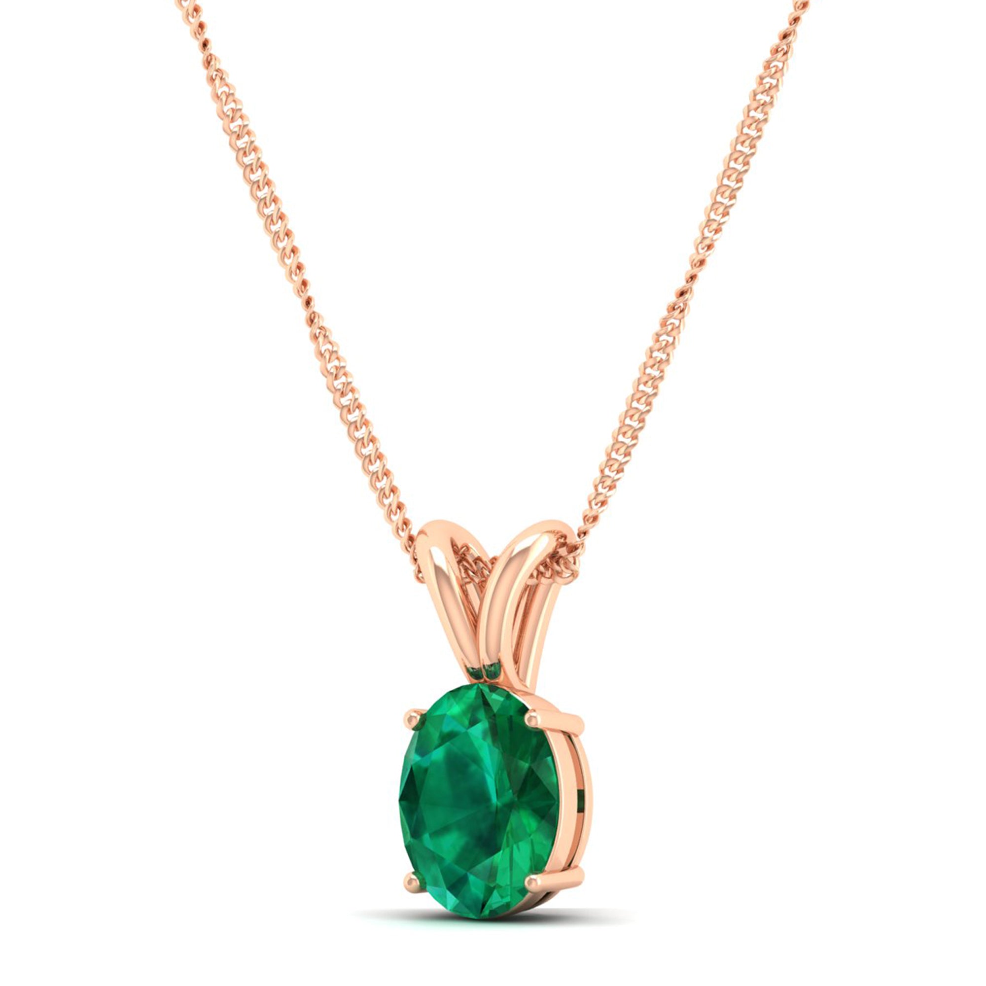 Oval Cut Emerald  Pendant 1.0 Carat