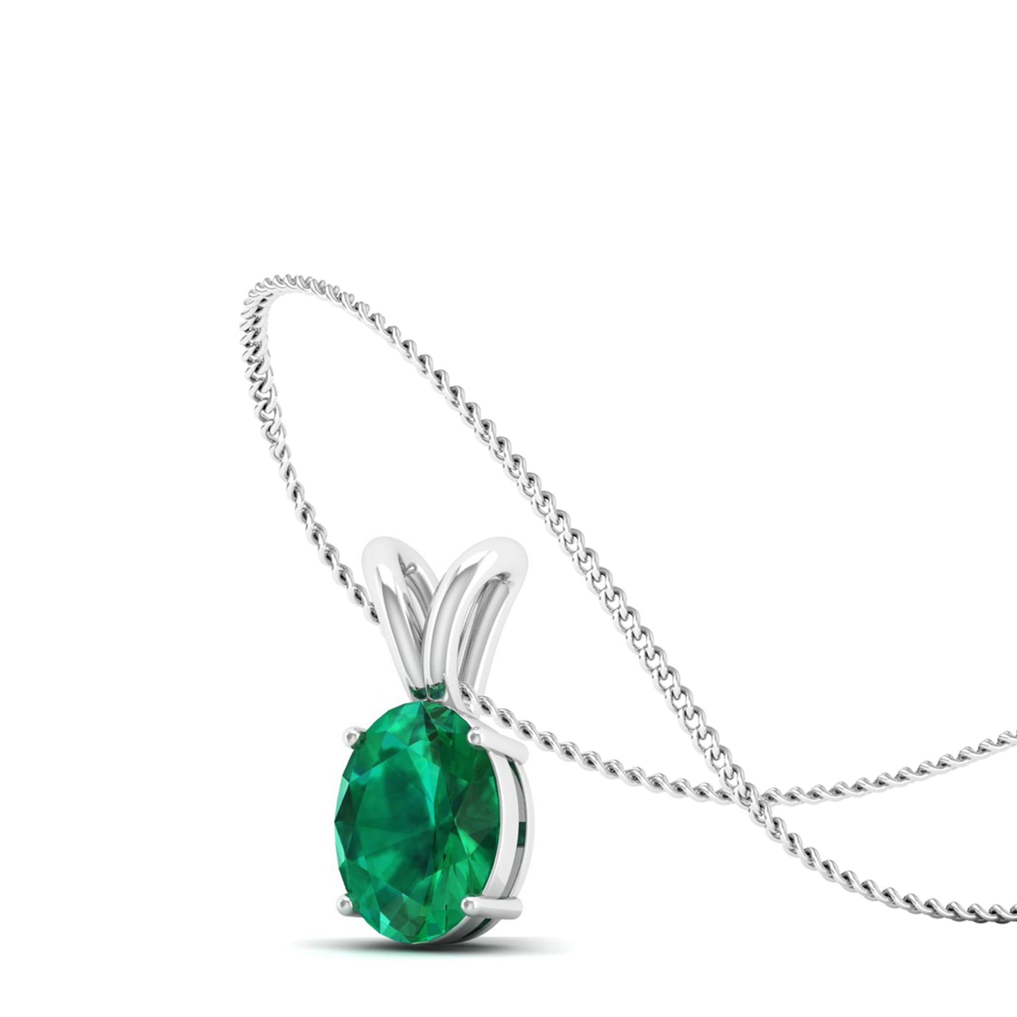 Oval Cut Emerald  Pendant 1.0 Carat