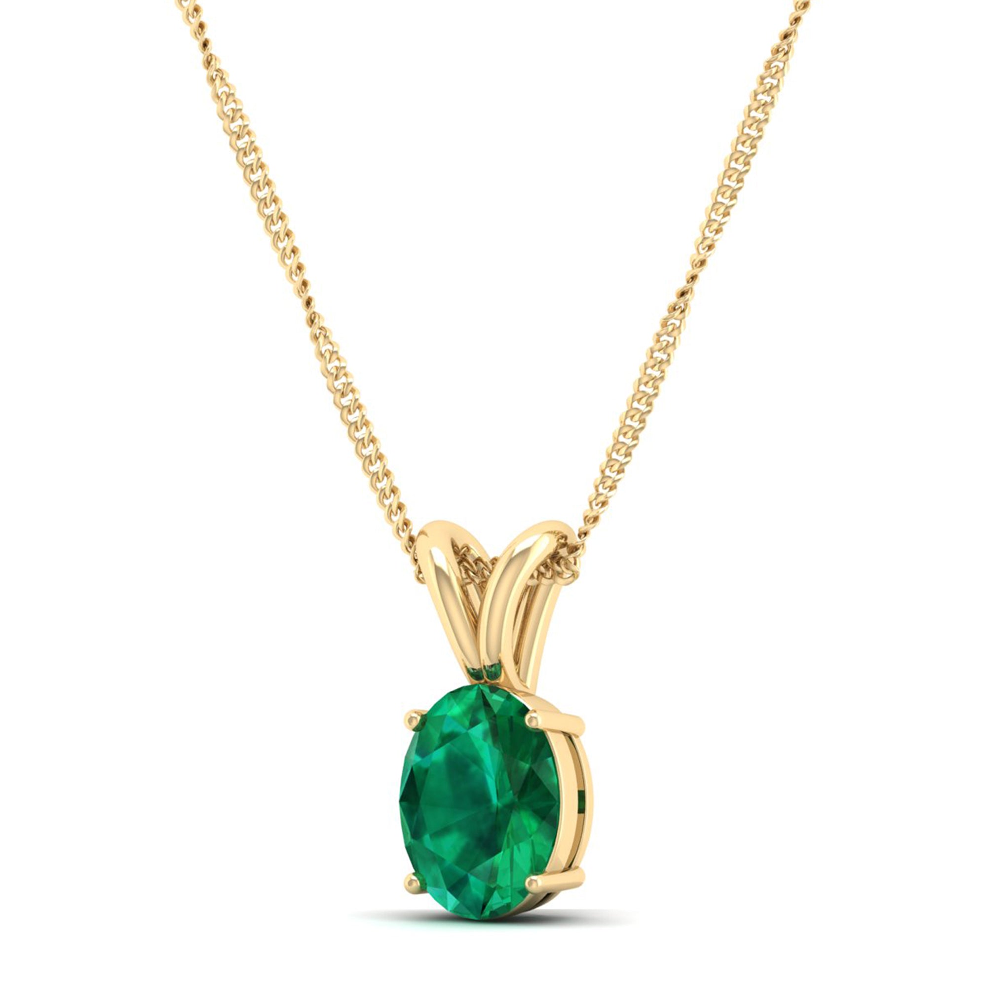 Oval Cut Emerald  Pendant 1.0 Carat