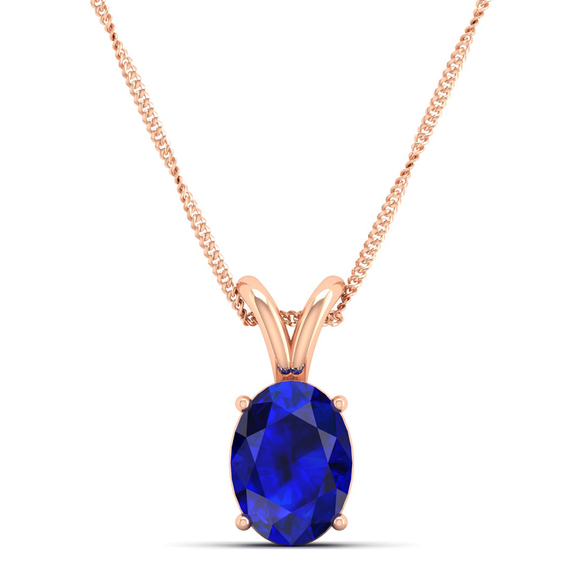 Oval Cut Sapphire Pendant 1.5 Carat