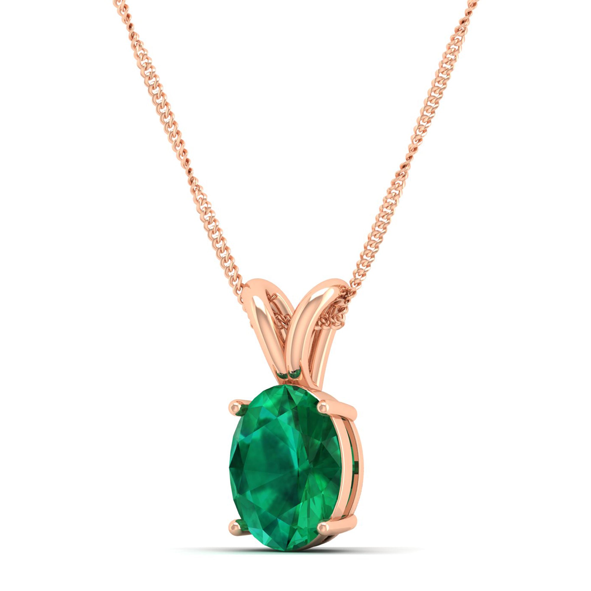 Oval Cut Emerald Pendant 1.5 Carat