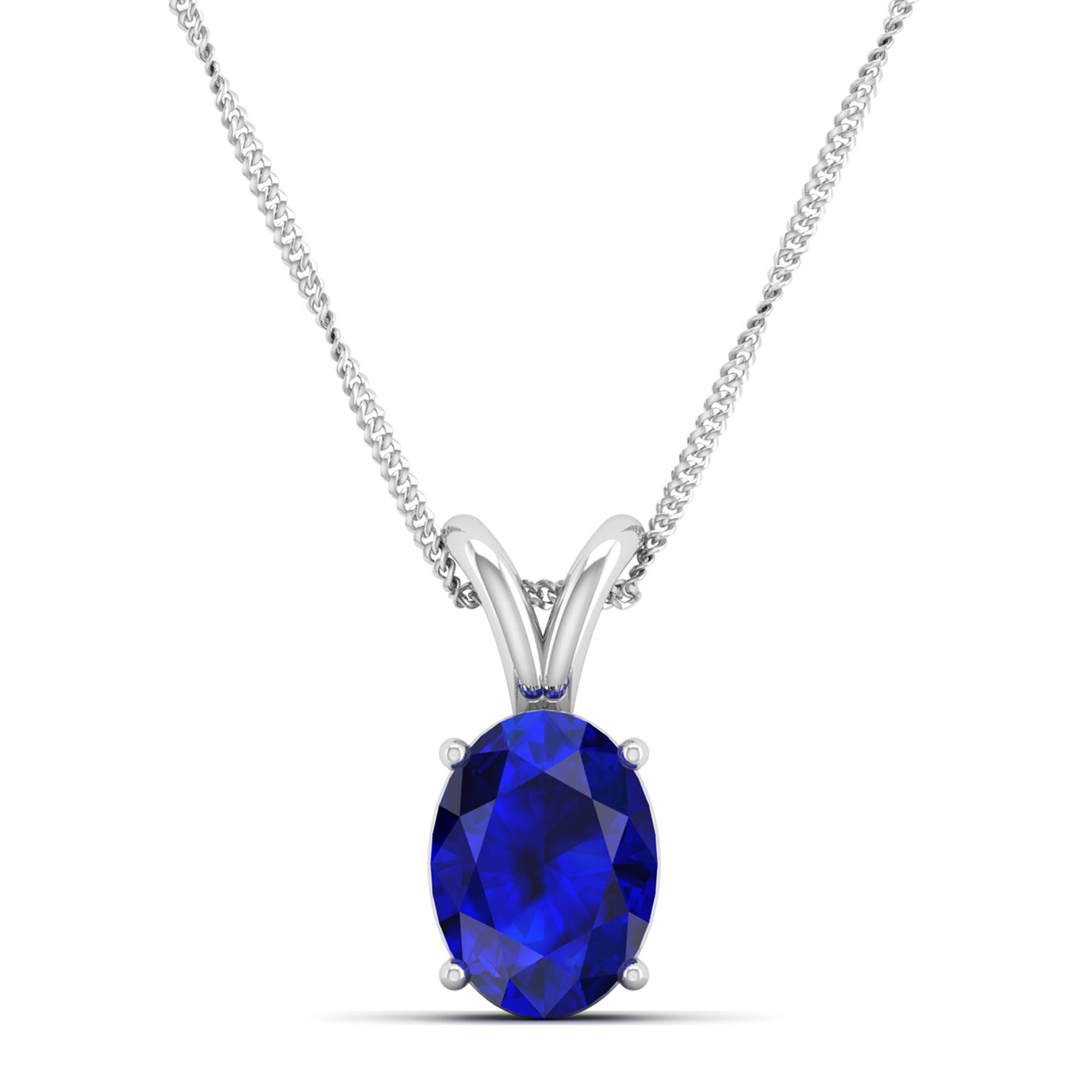 Oval Cut Sapphire Pendant 1.5 Carat