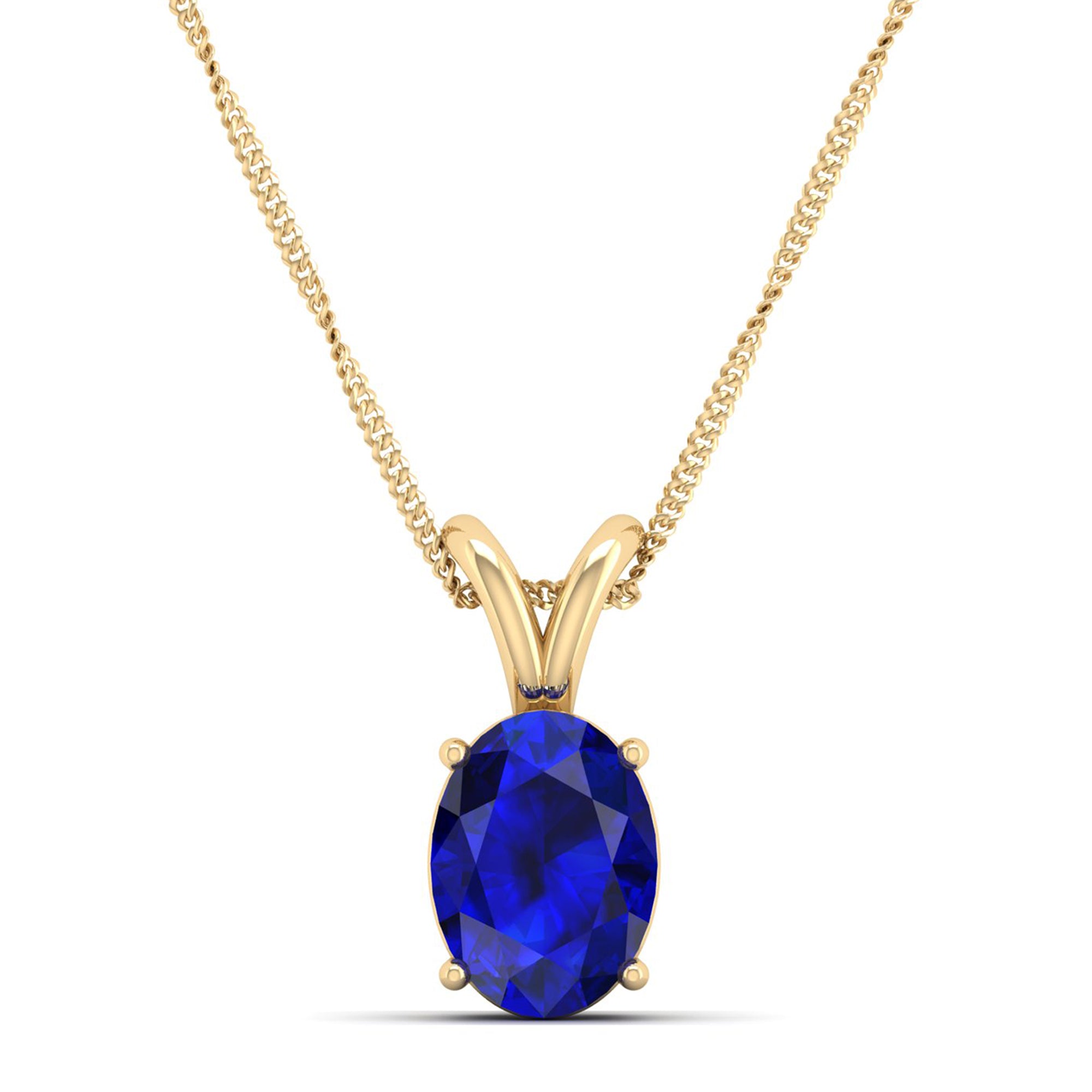 Oval Cut Sapphire Pendant 1.5 Carat