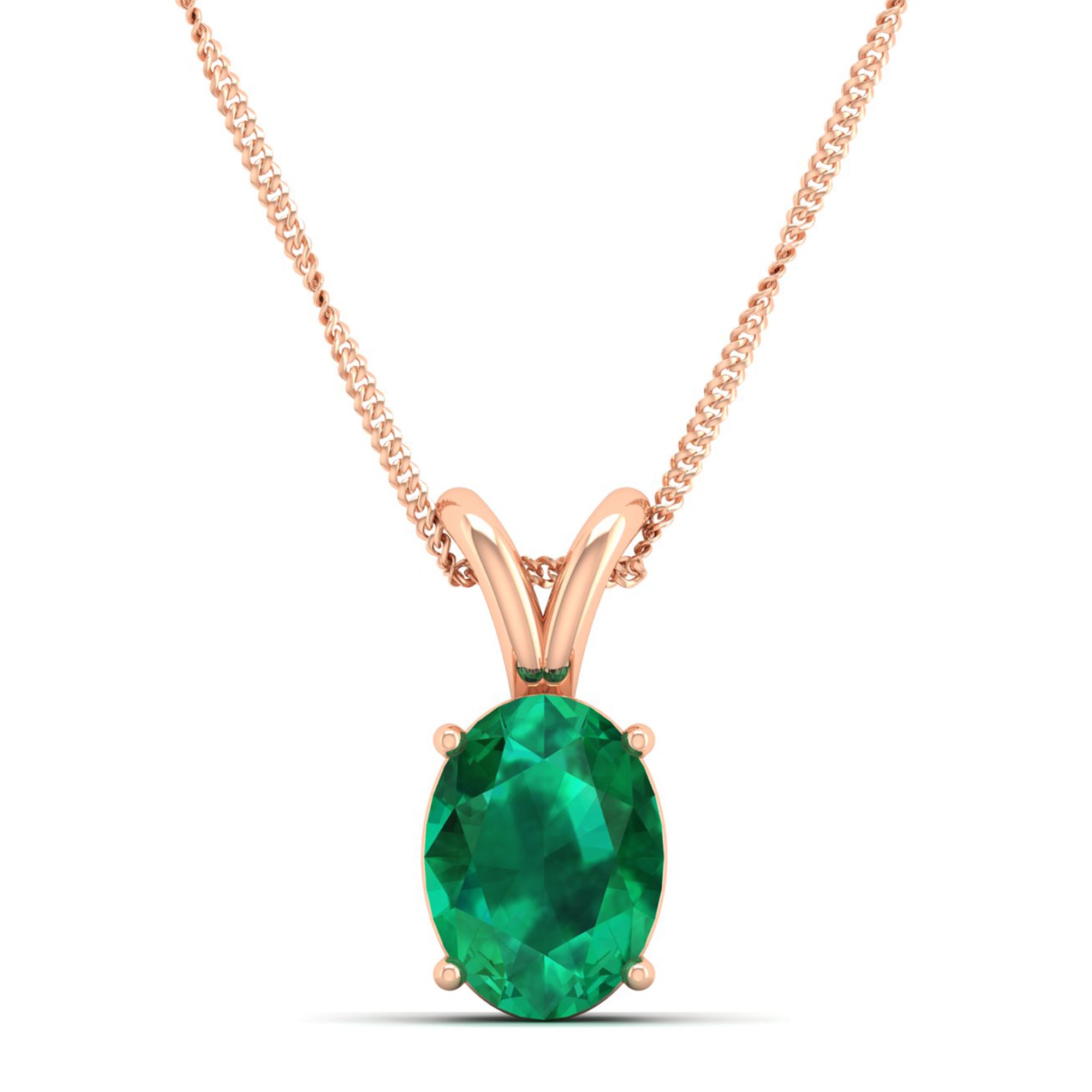 Oval Cut Emerald Pendant  2.00 Carat