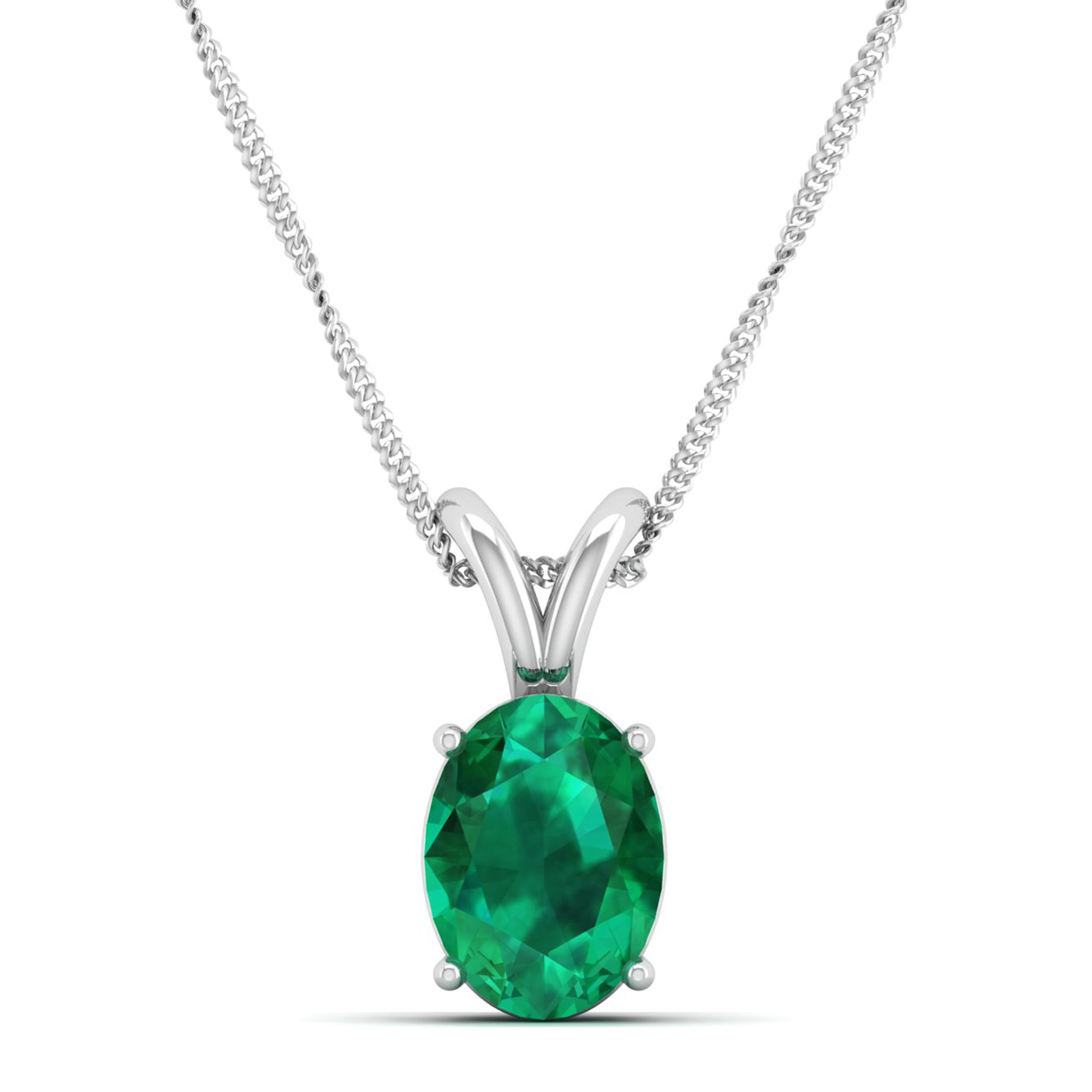 Oval Cut Emerald Pendant  2.00 Carat