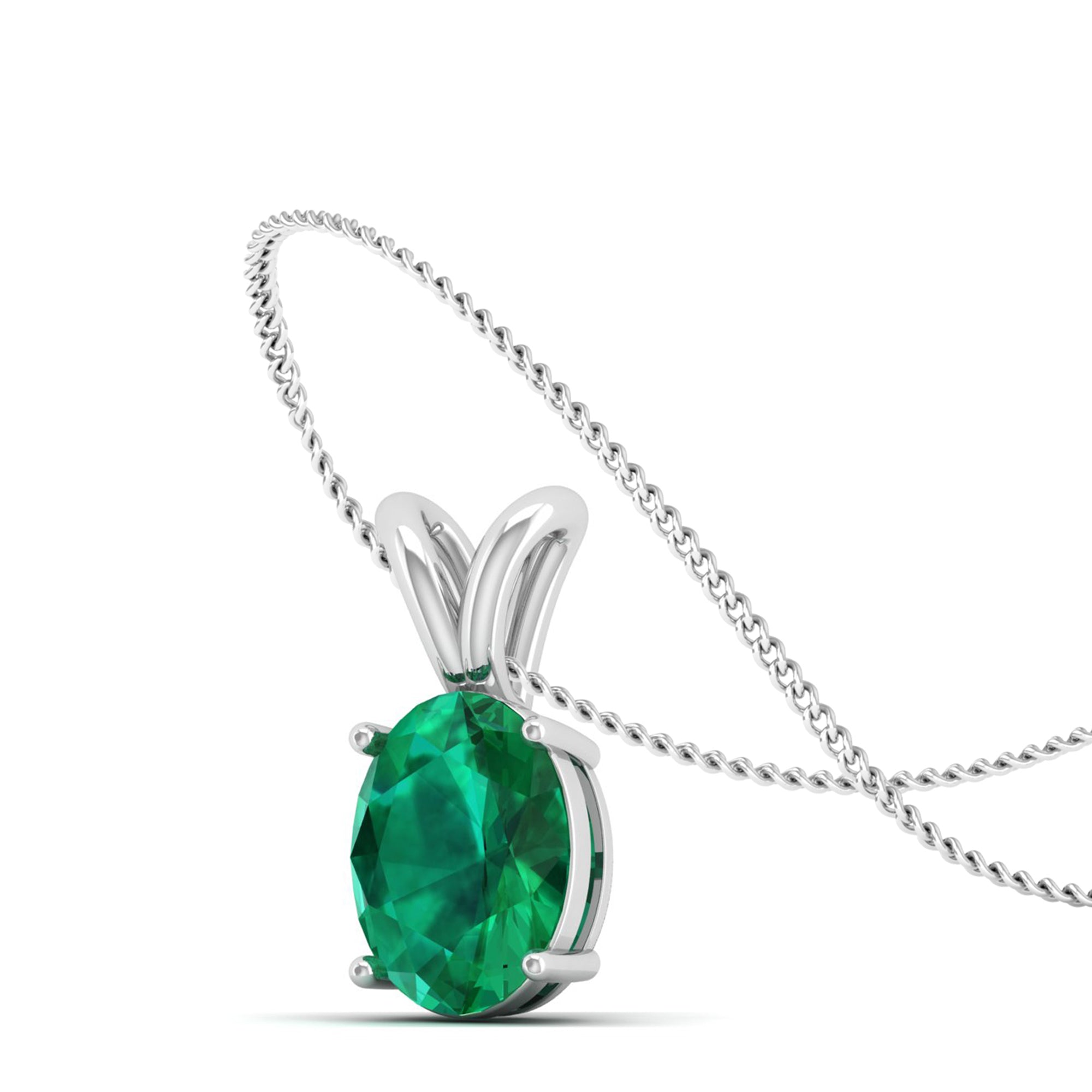 Oval Cut Emerald Pendant  2.00 Carat