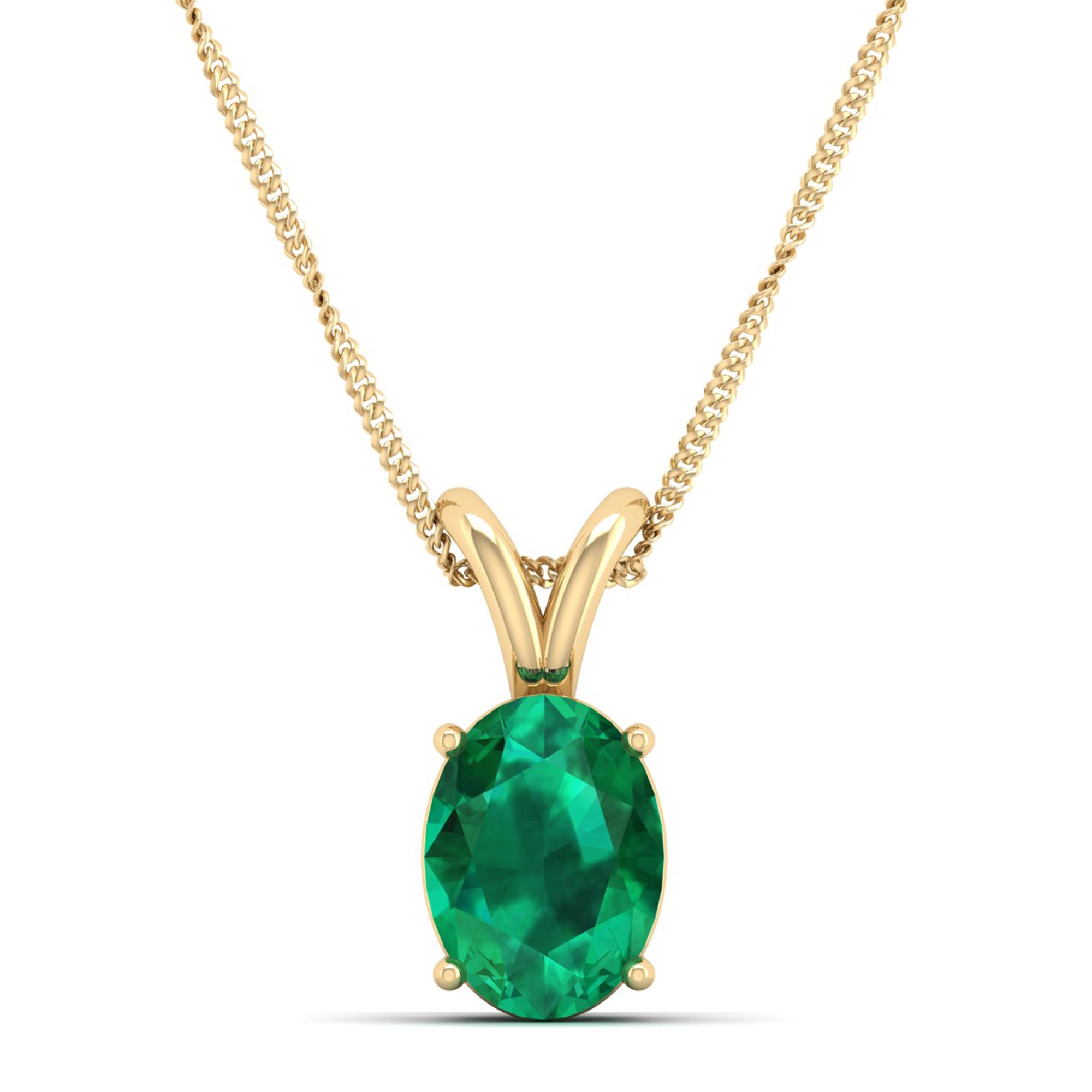Oval Cut Emerald Pendant  2.00 Carat