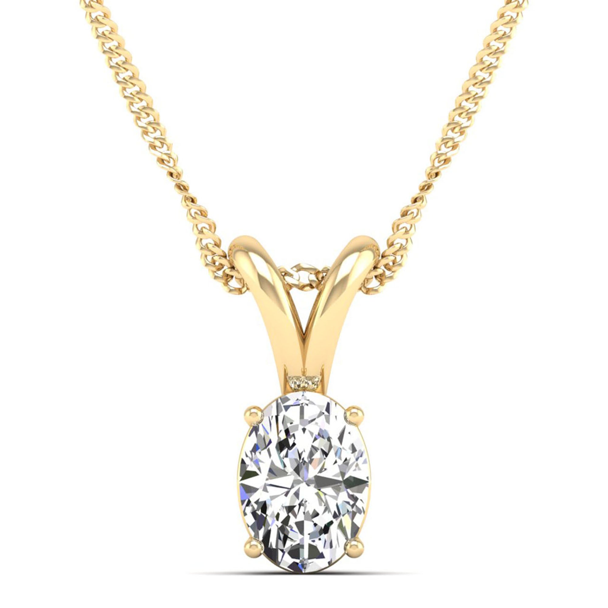 Oval Cut Diamond Pendant  2.00 Carat