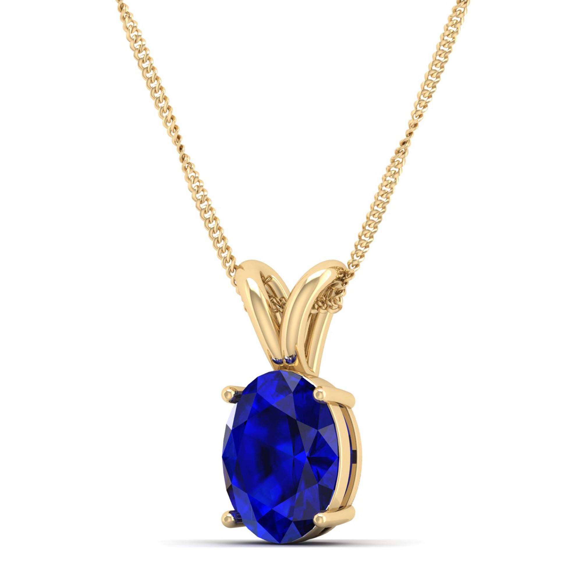 Oval Cut Sapphire Pendant  2.00 Carat
