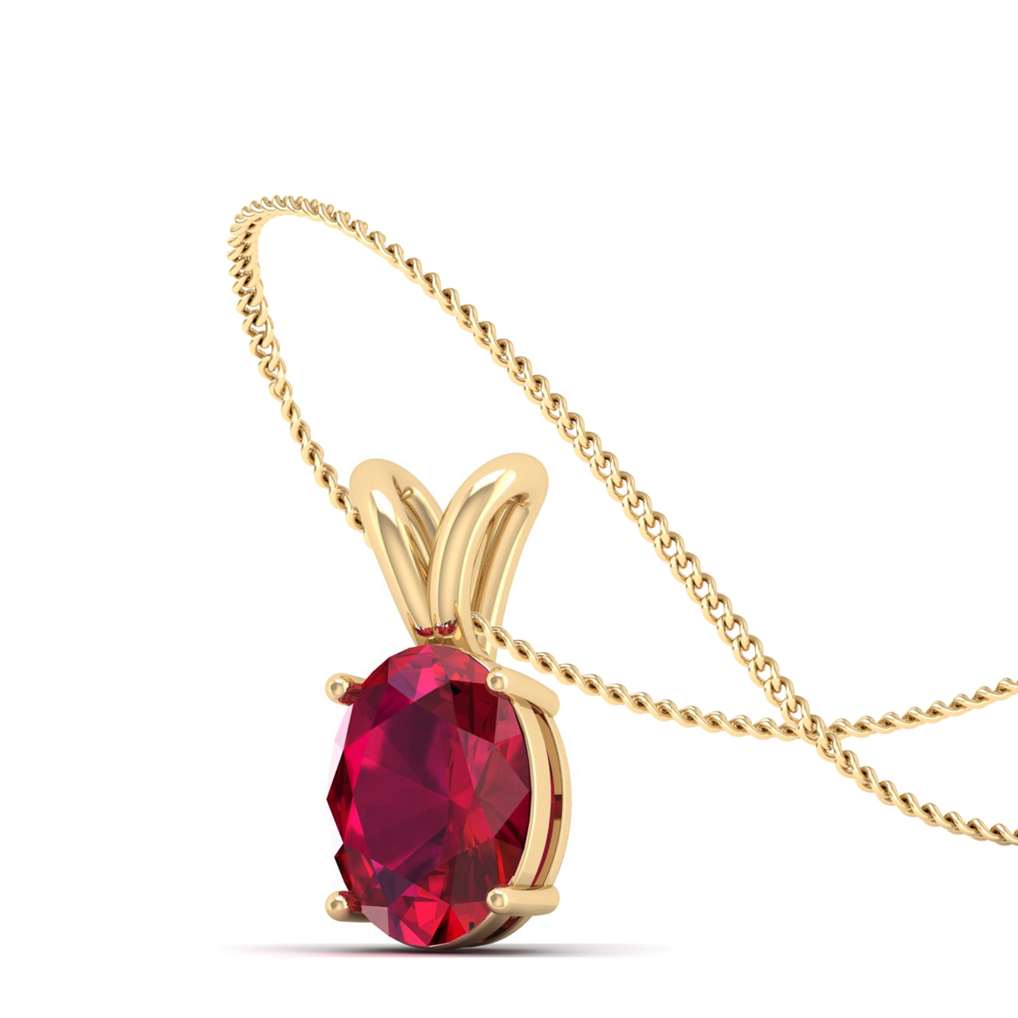 Oval Cut Ruby Pendant  2.00 Carat