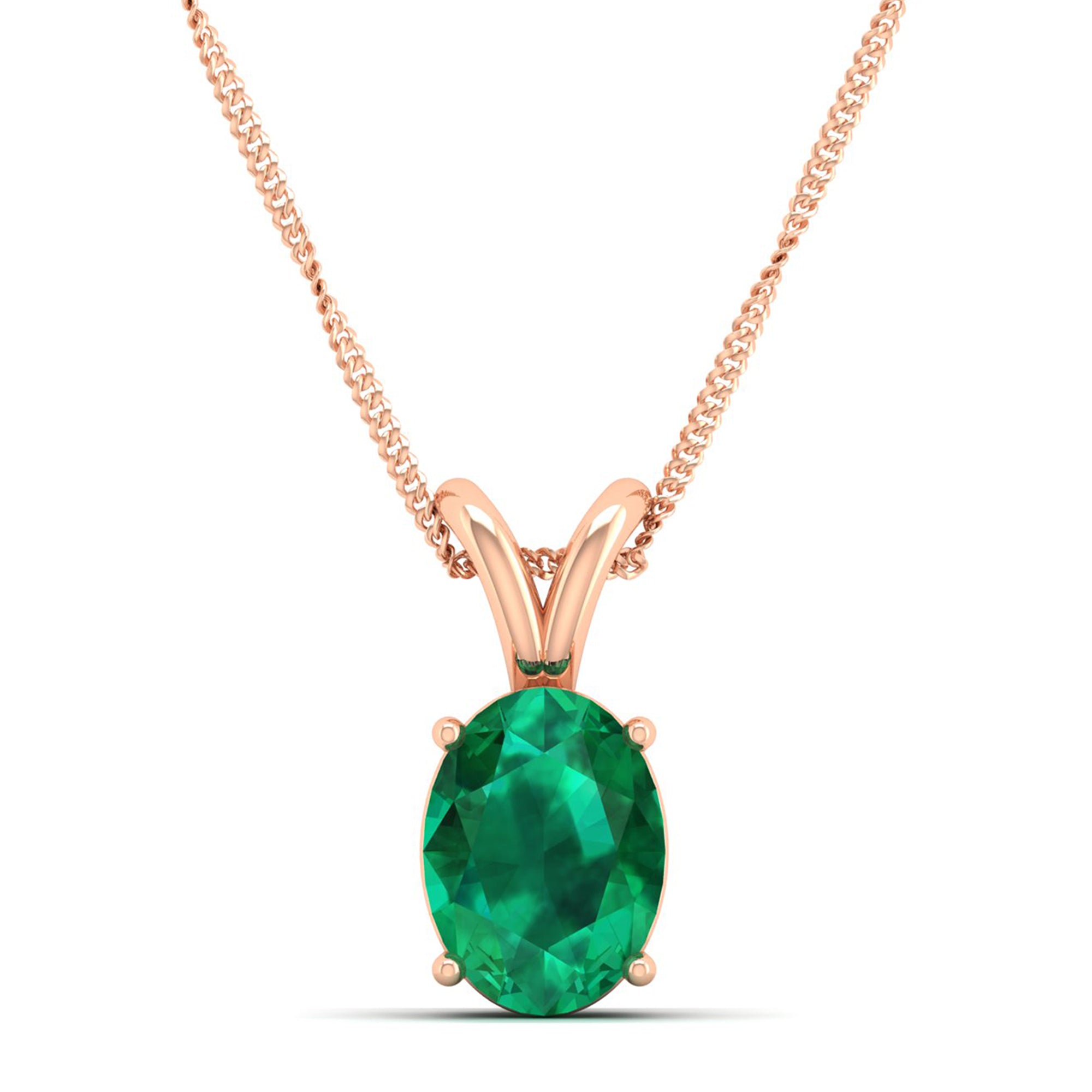 Oval Cut Emerald Pendant  2.50 Carat