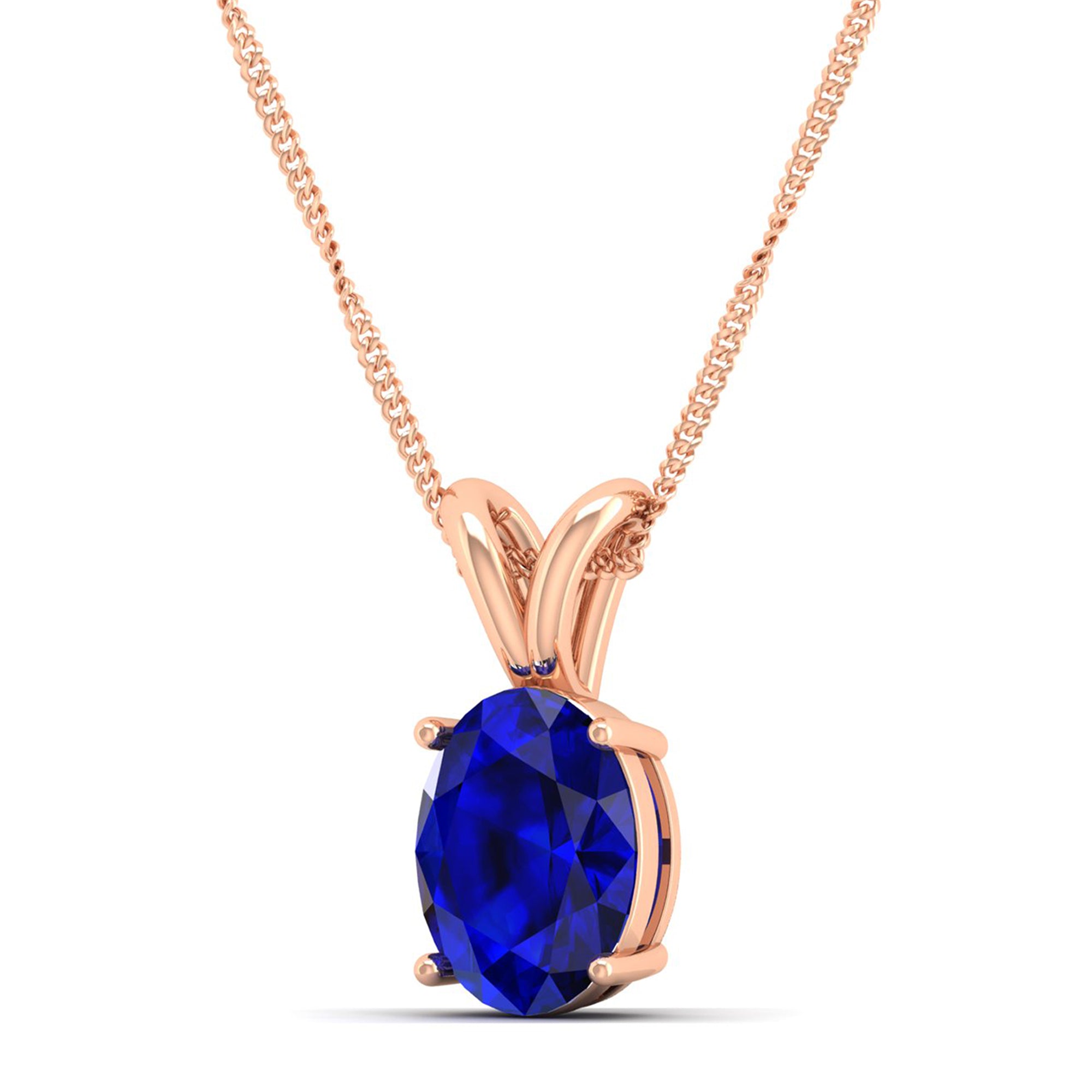 Oval Cut Sapphire Pendant  2.50 Carat