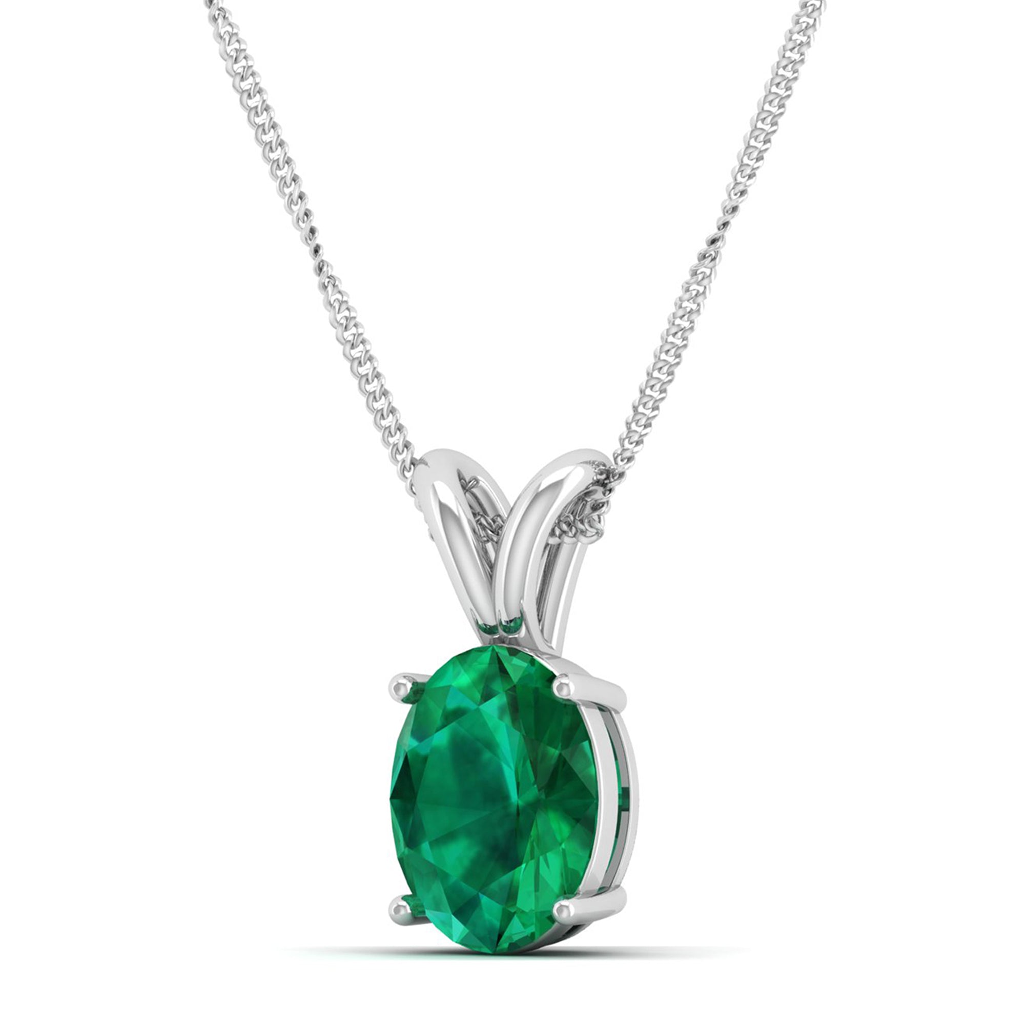 Oval Cut Emerald Pendant  2.50 Carat