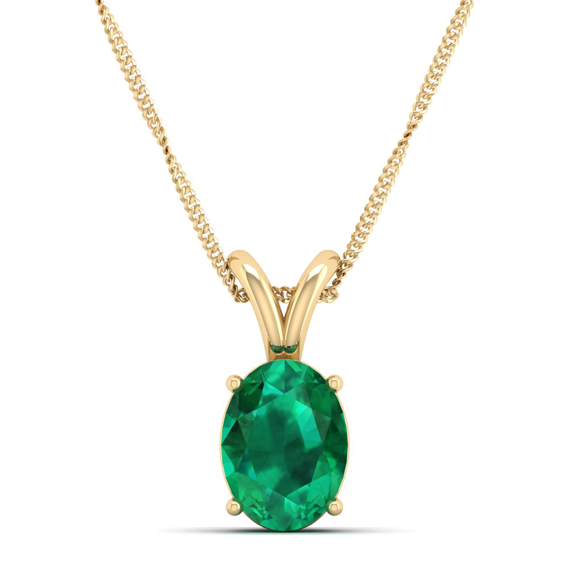 Oval Cut Emerald Pendant  2.50 Carat