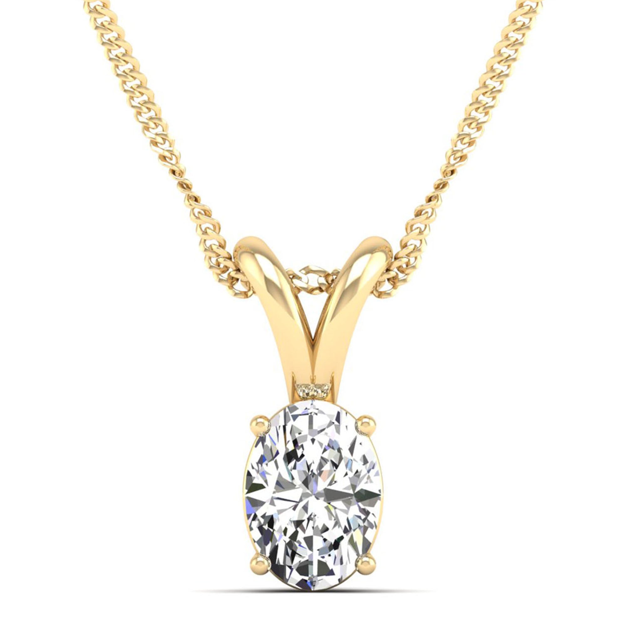 Oval Cut Diamond Pendant  2.50 Carat