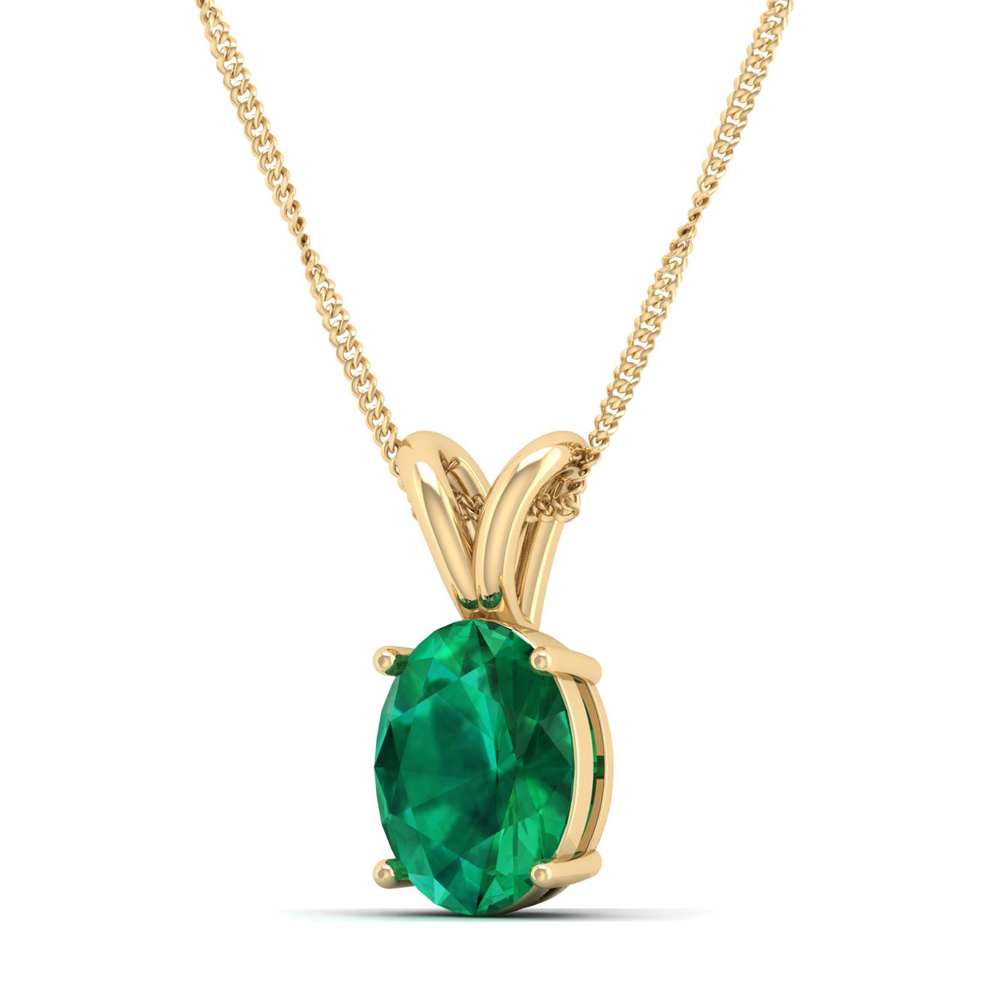 Oval Cut Emerald Pendant  2.50 Carat