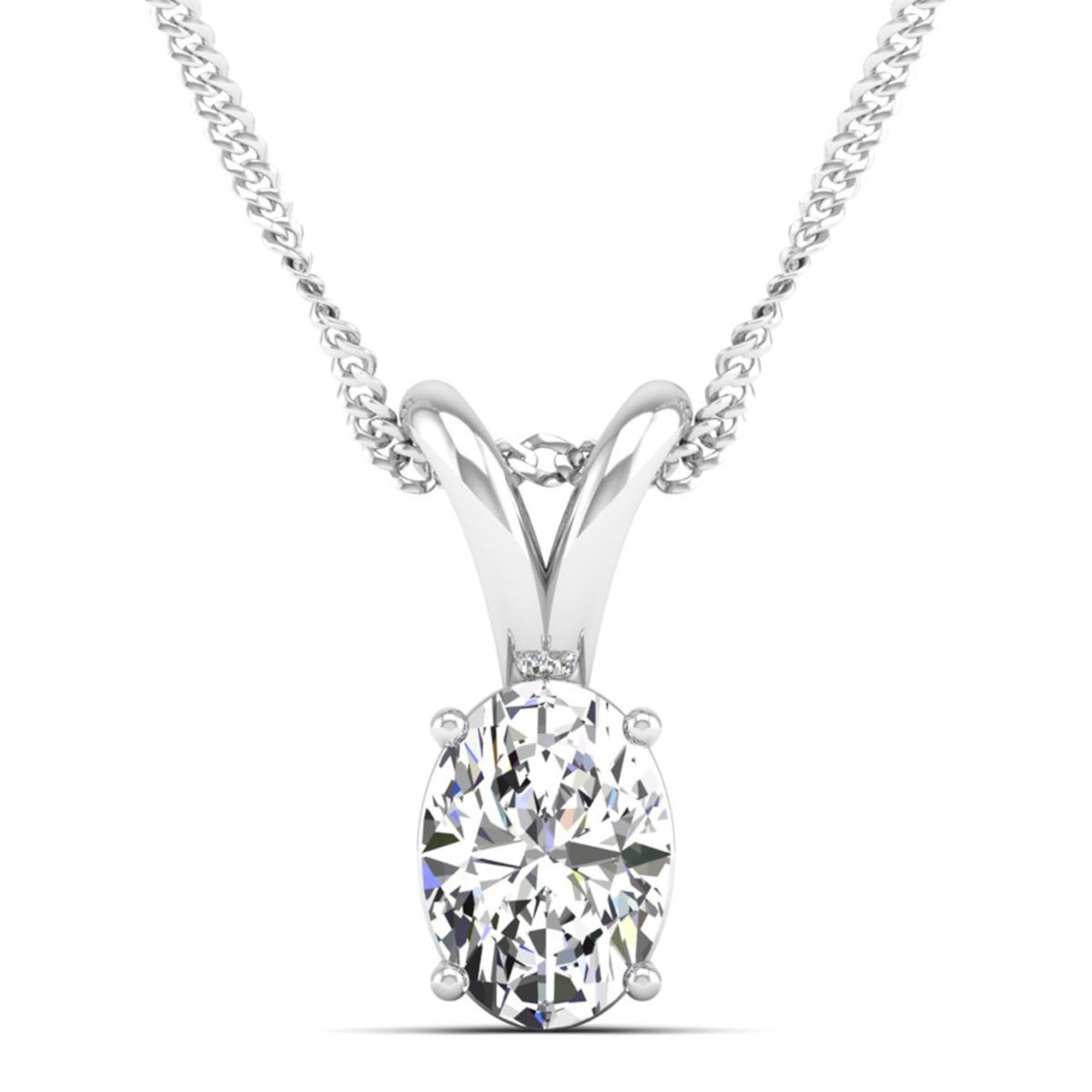 Oval Cut Lab Grown Diamond Pendant  3.0 Carat