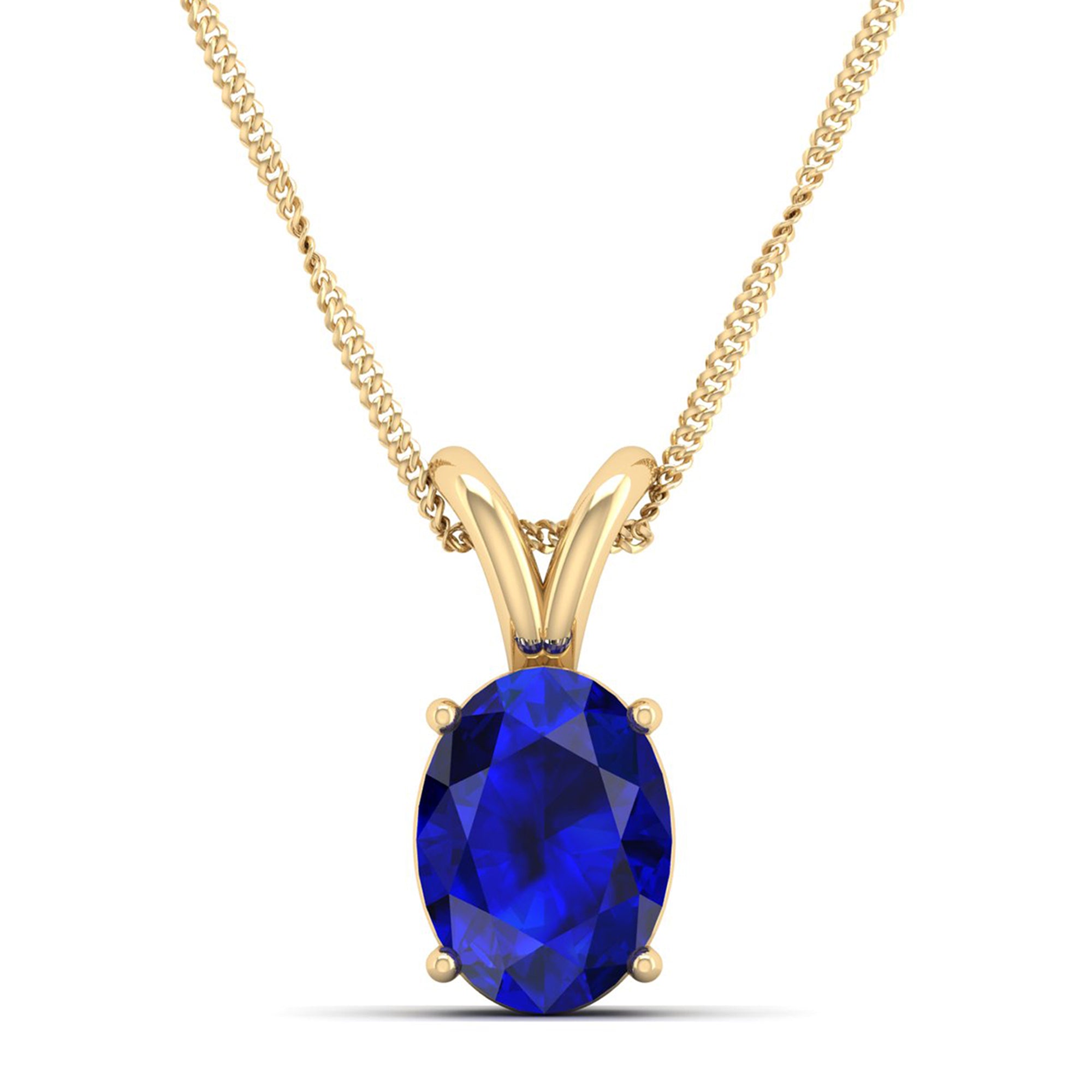 Oval Cut Sapphire Pendant  3.0 Carat
