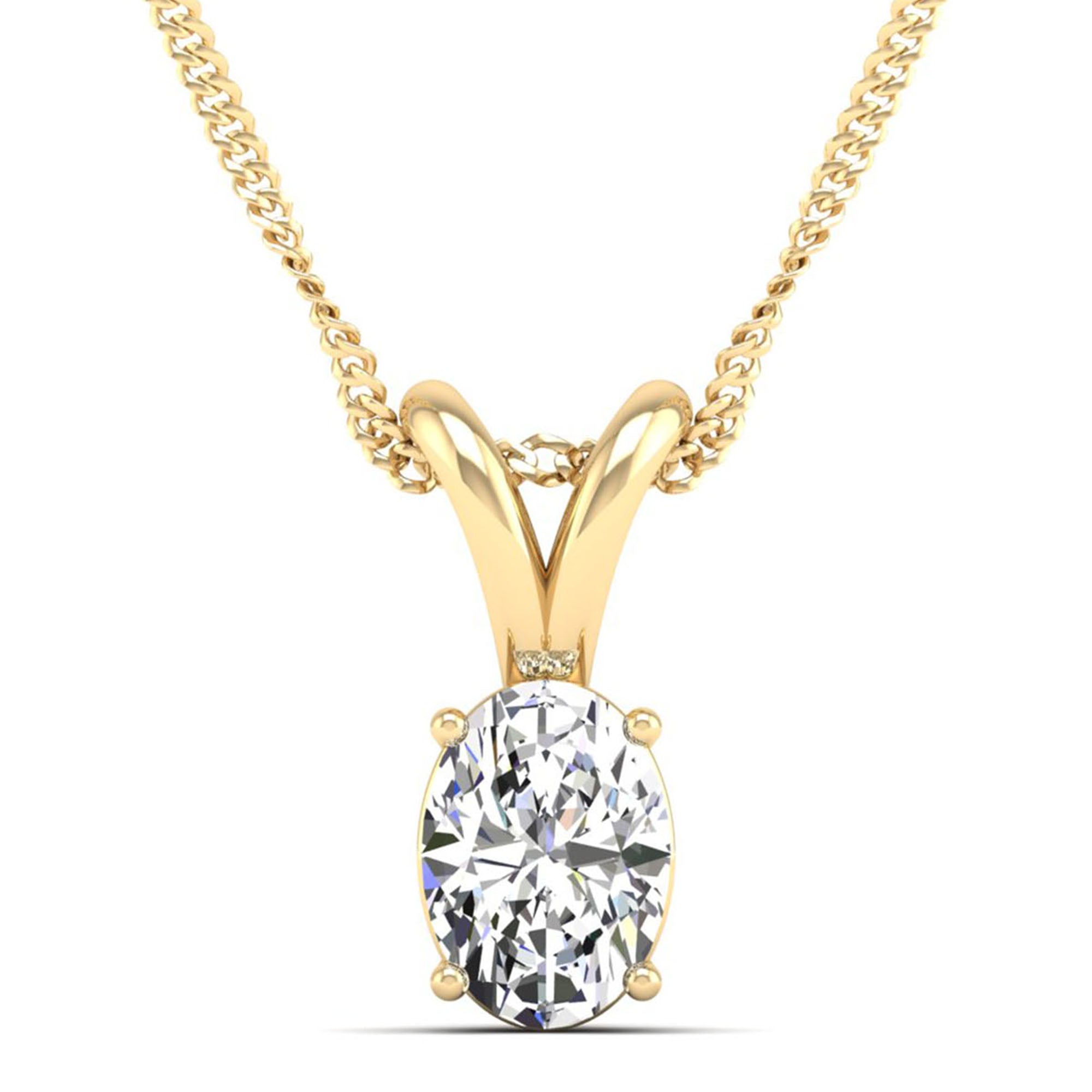 Oval Cut Lab Grown Diamond Pendant  3.0 Carat