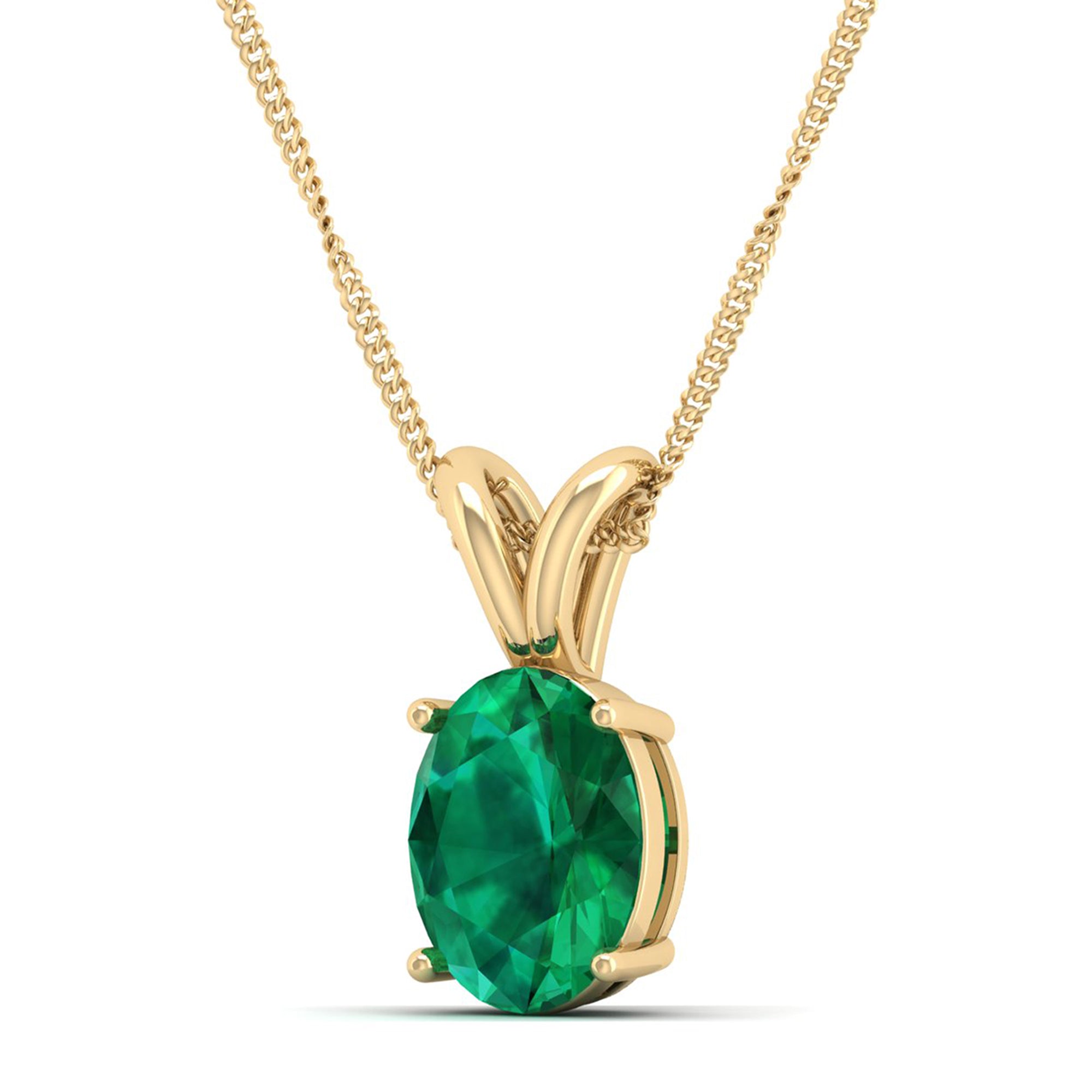 Oval Cut Emerald Pendant  3.0 Carat