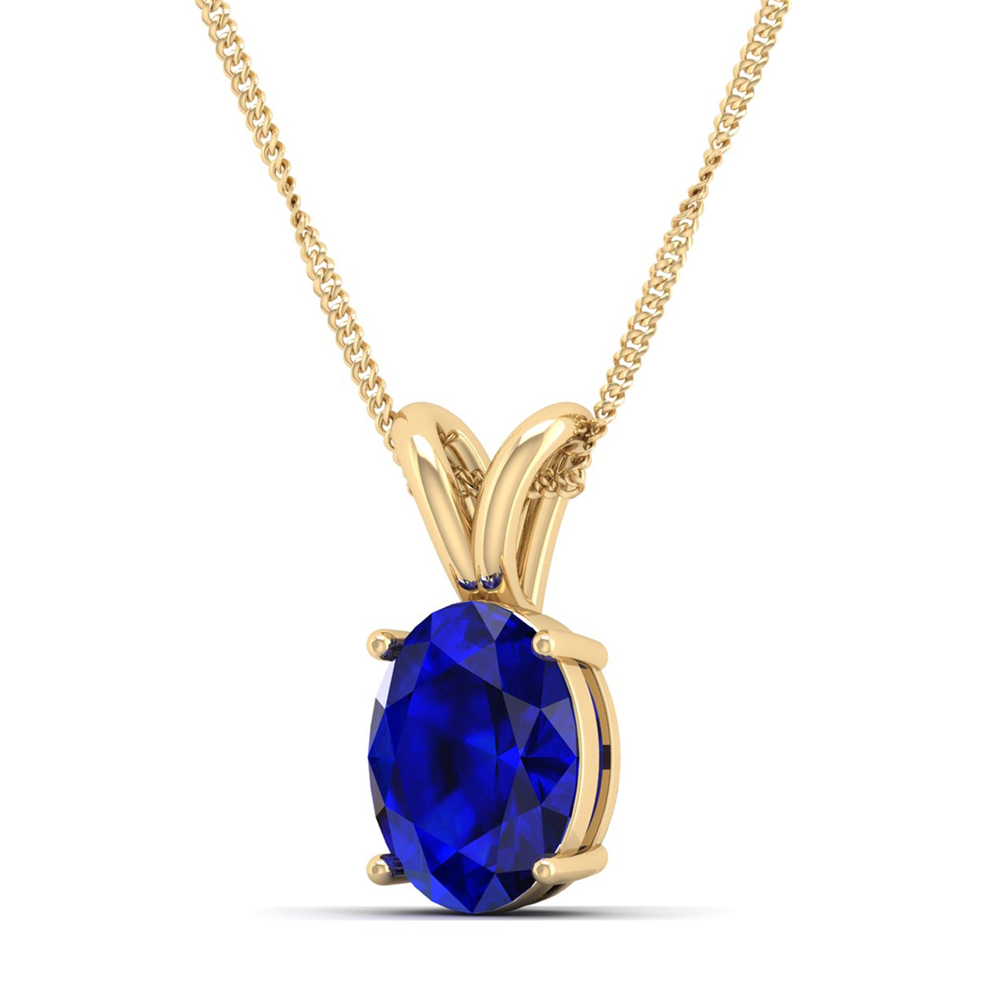 Oval Cut Sapphire Pendant  3.0 Carat