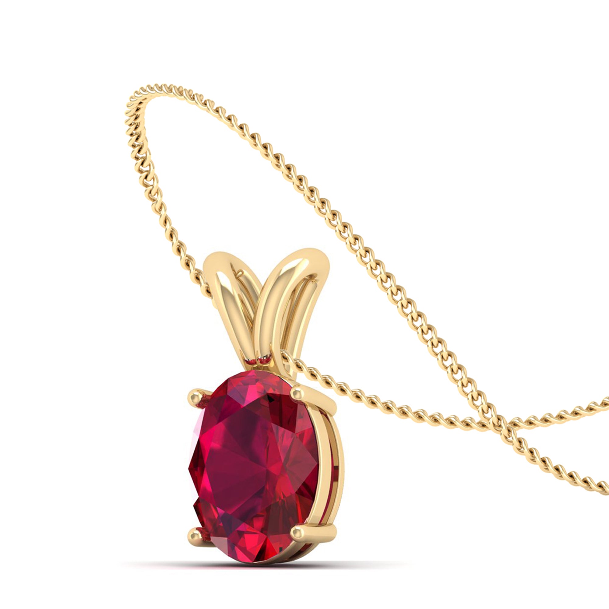 Oval Cut Ruby Pendant  3.0 Carat